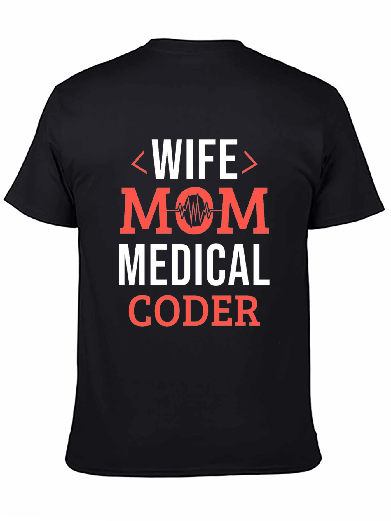 Black Wife Mom Medical Coder Graphic T-Shirt view 4