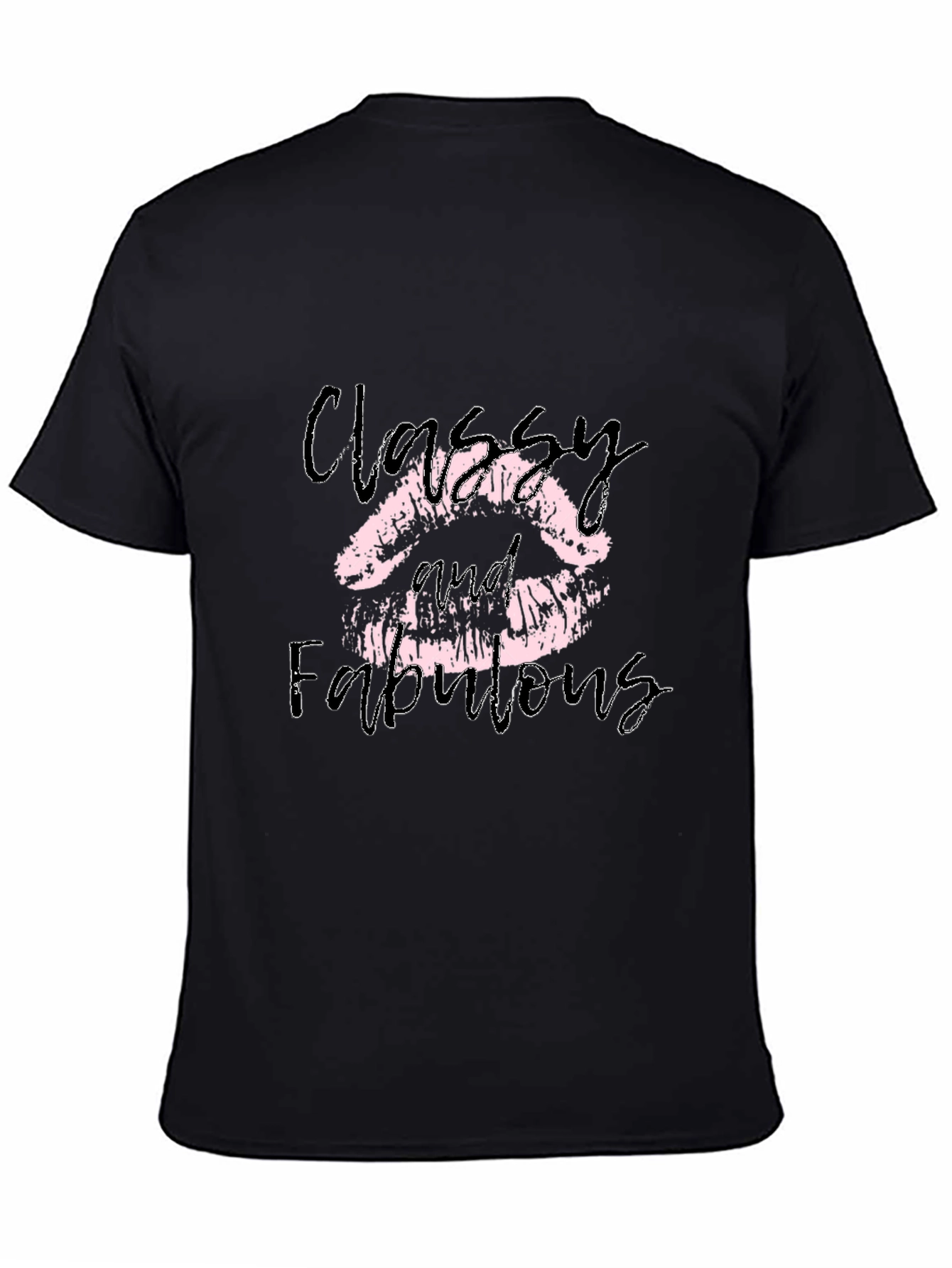 Black Classy & Fabulous Lips Graphic Tee view 4