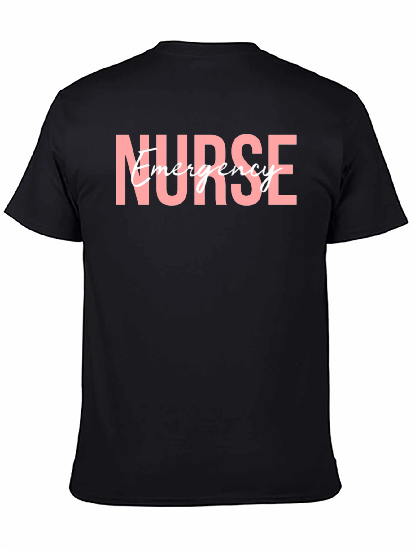 Black Emergency Nurse T-Shirt, Medical Staff Apparel view 4