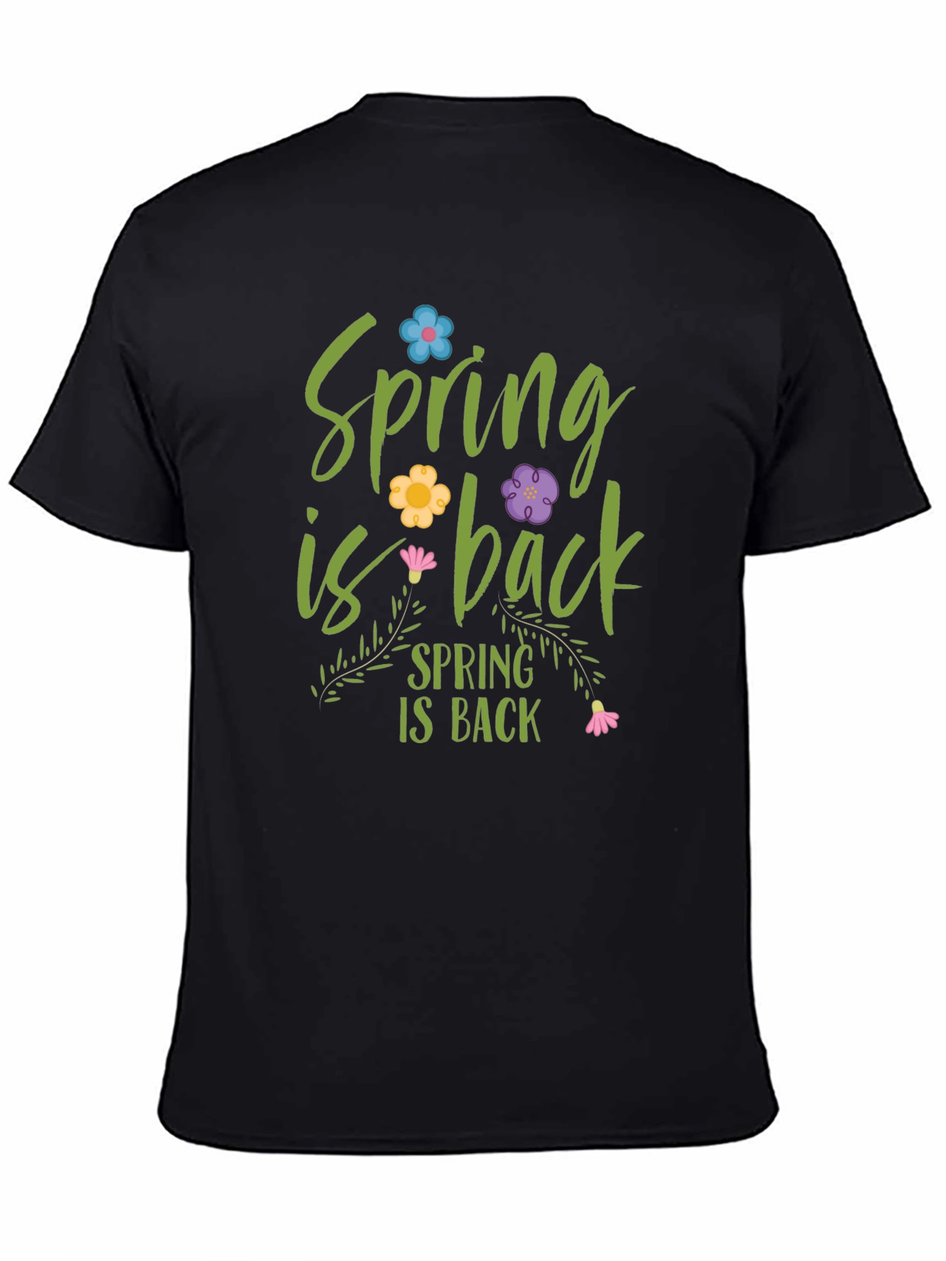 Black Spring is Back Graphic Tee - Black view 4