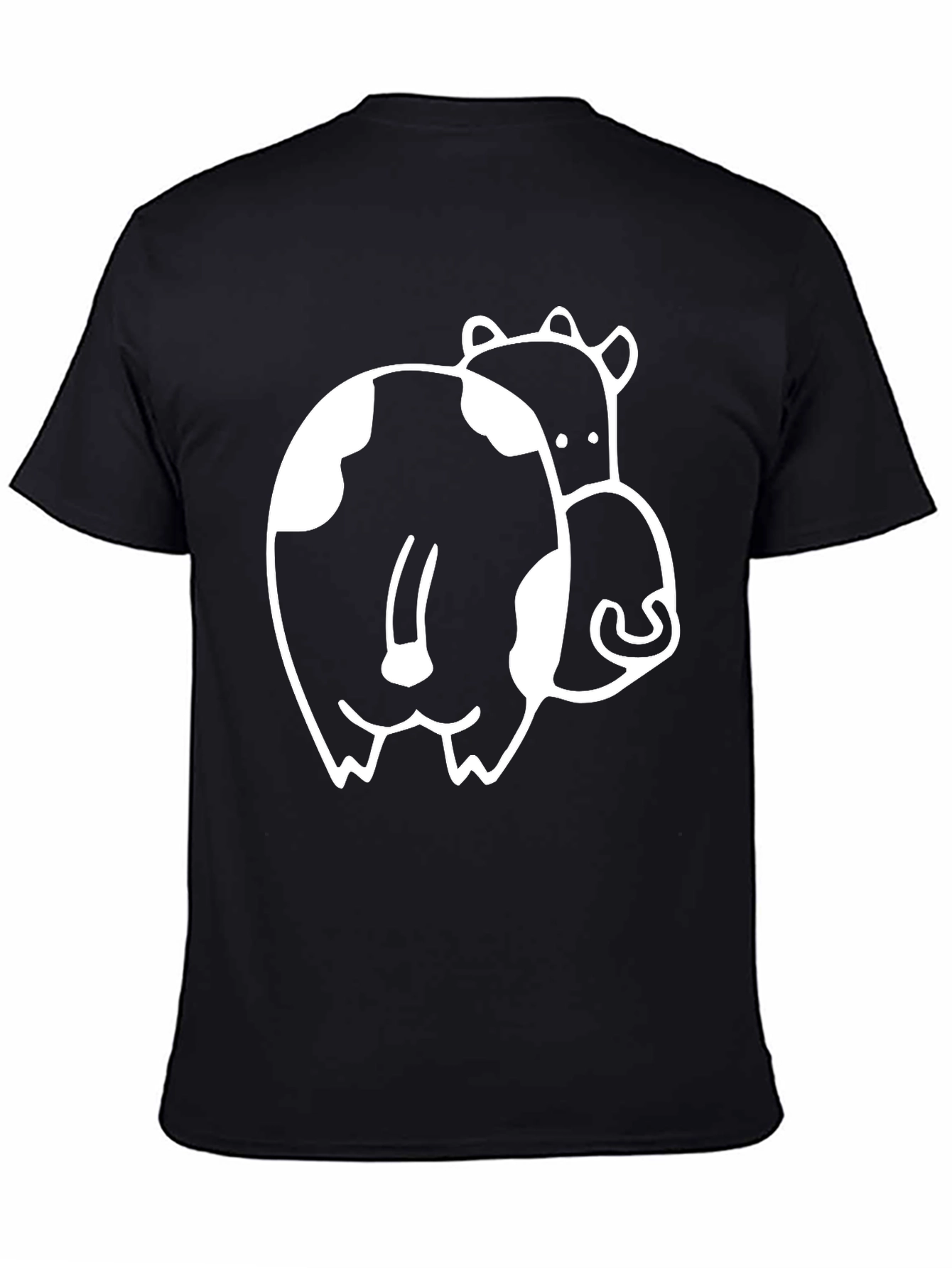 Black Funny Cow Butt T-Shirt - Black Graphic Tee view 4