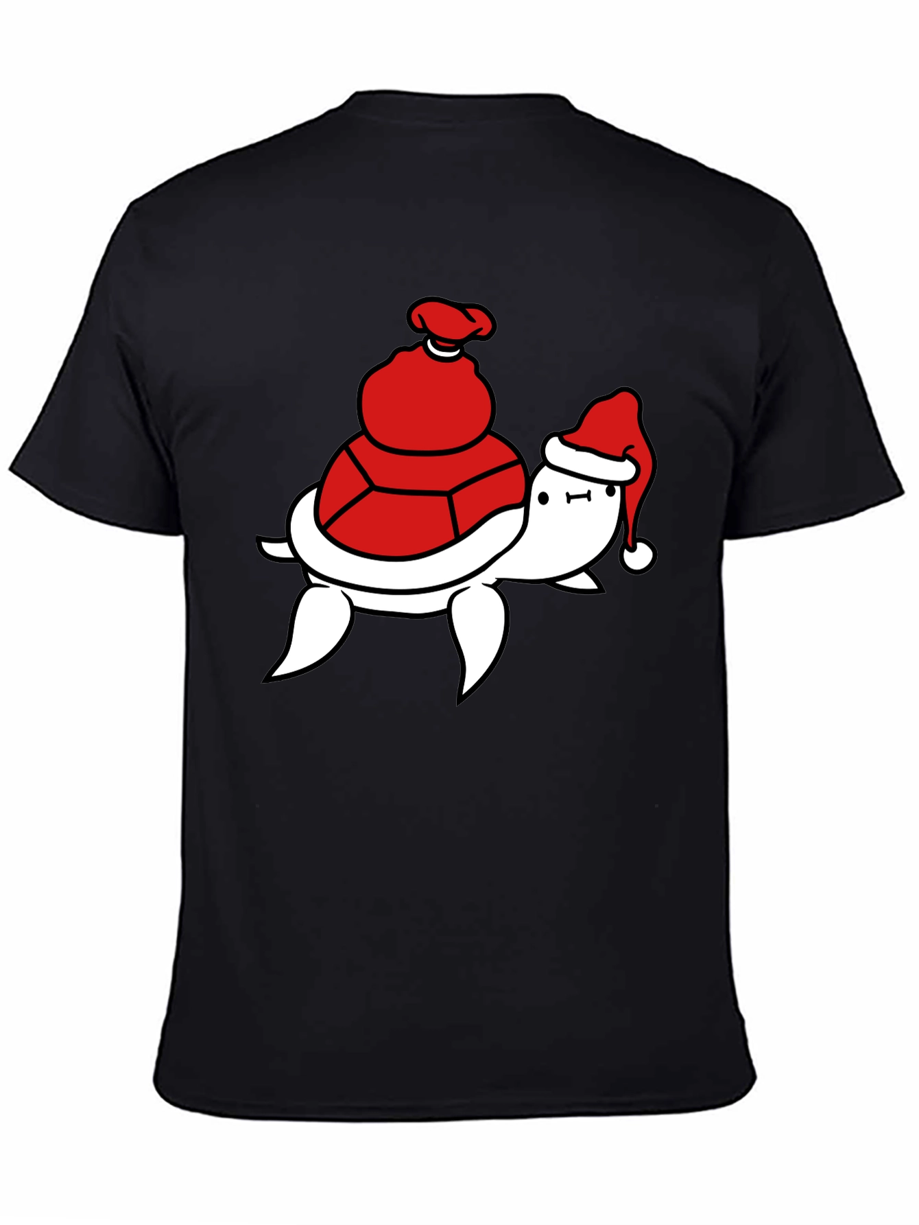 Black Festive Turtle T-Shirt - Holiday Ready view 4