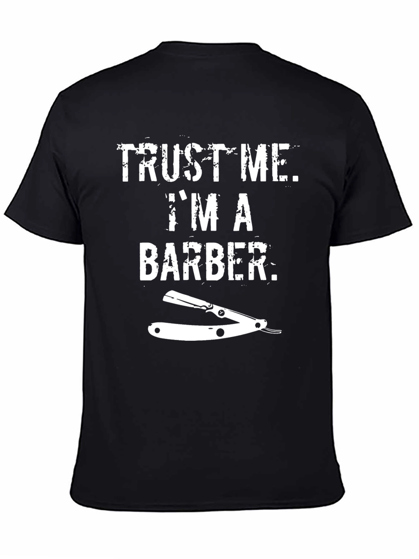 Black Trust Me I'm A Barber Graphic Tee view 4