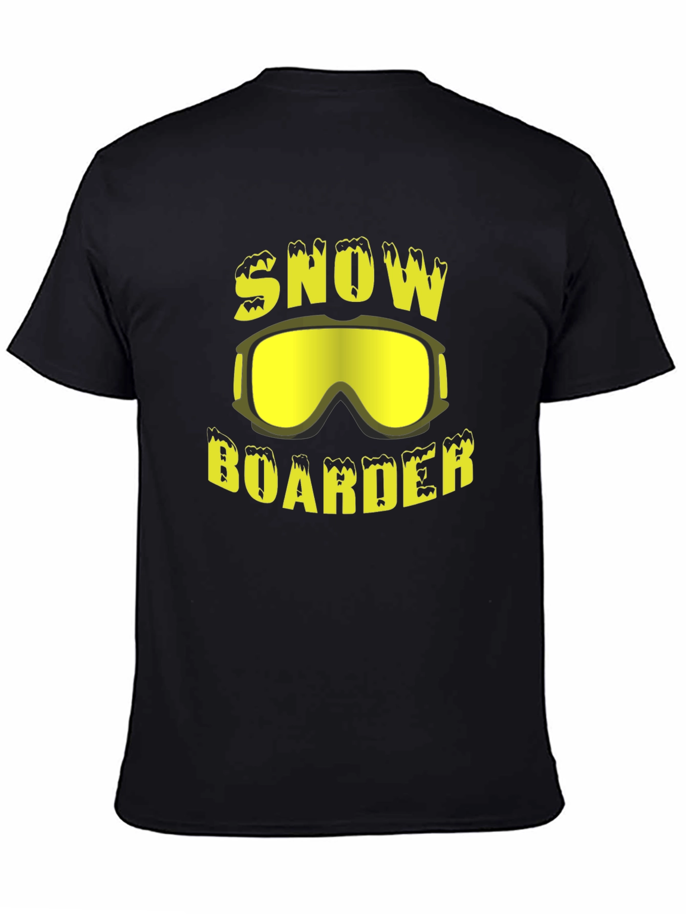 Black Snowboarder Graphic Tee - Black Cotton T-Shirt view 4