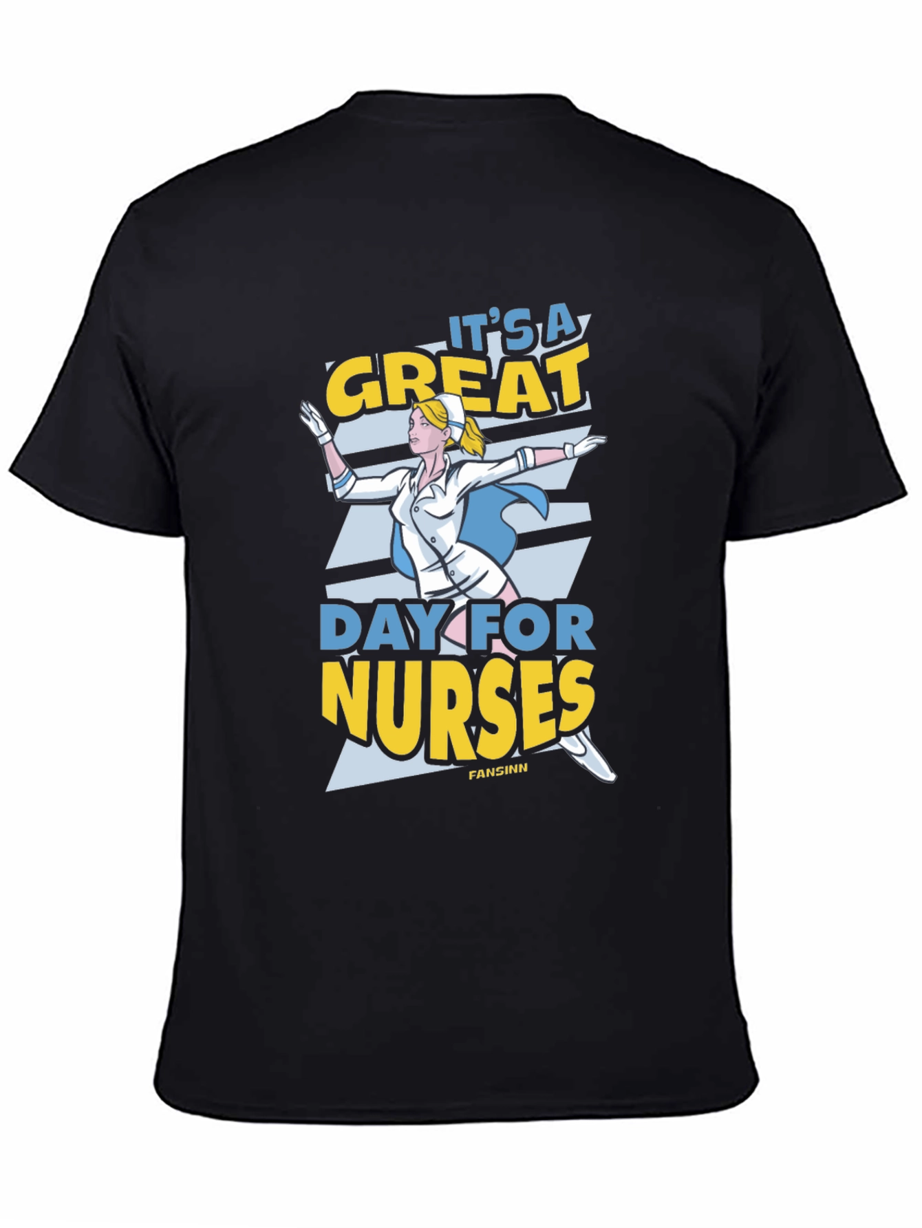 Black It's a Great Day for Nurses T-Shirt view 4