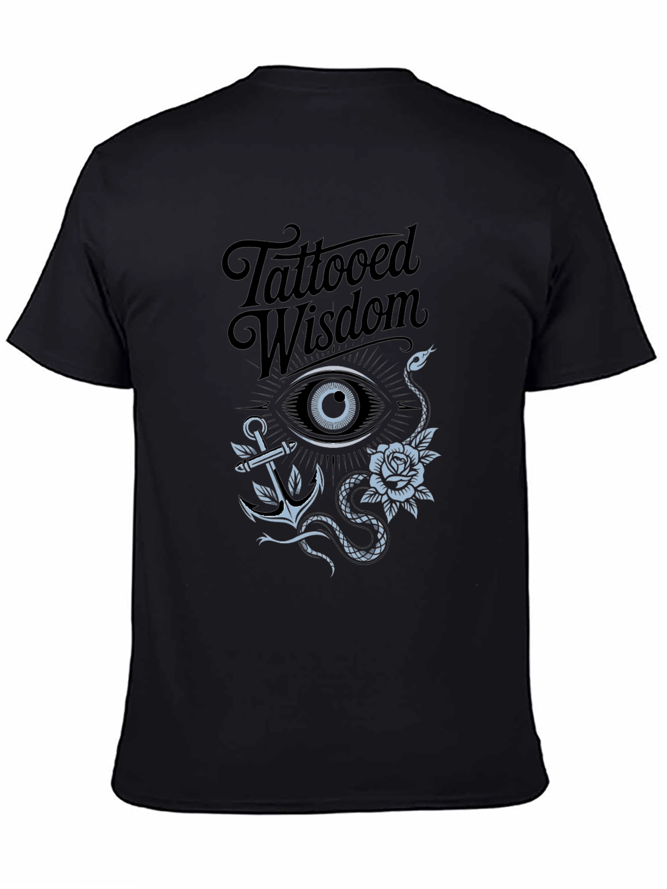 Tattooed Wisdom Graphic Tee - Men's Black T-Shirt - 4