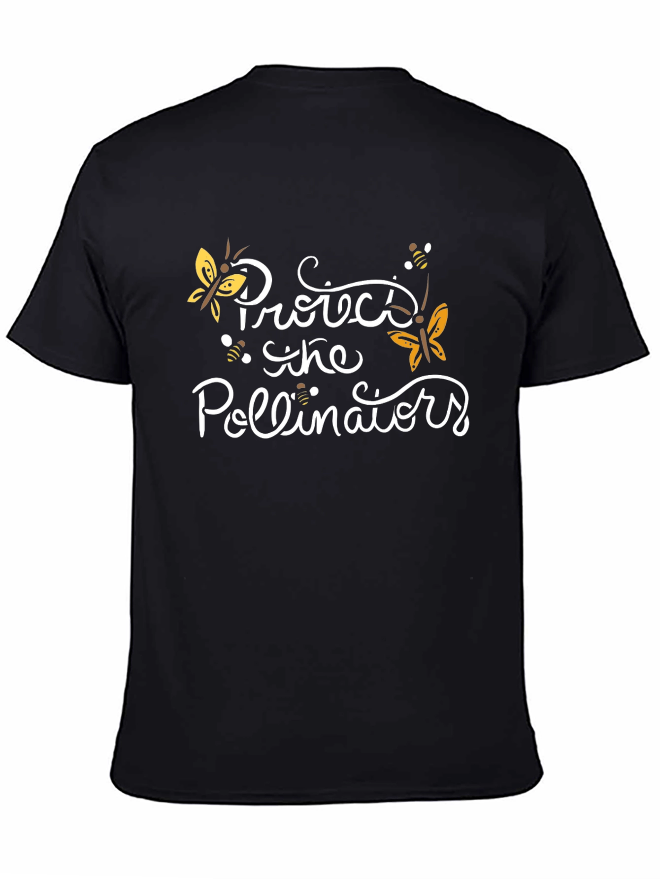 Protect Pollinators Black Graphic T-Shirt - 4