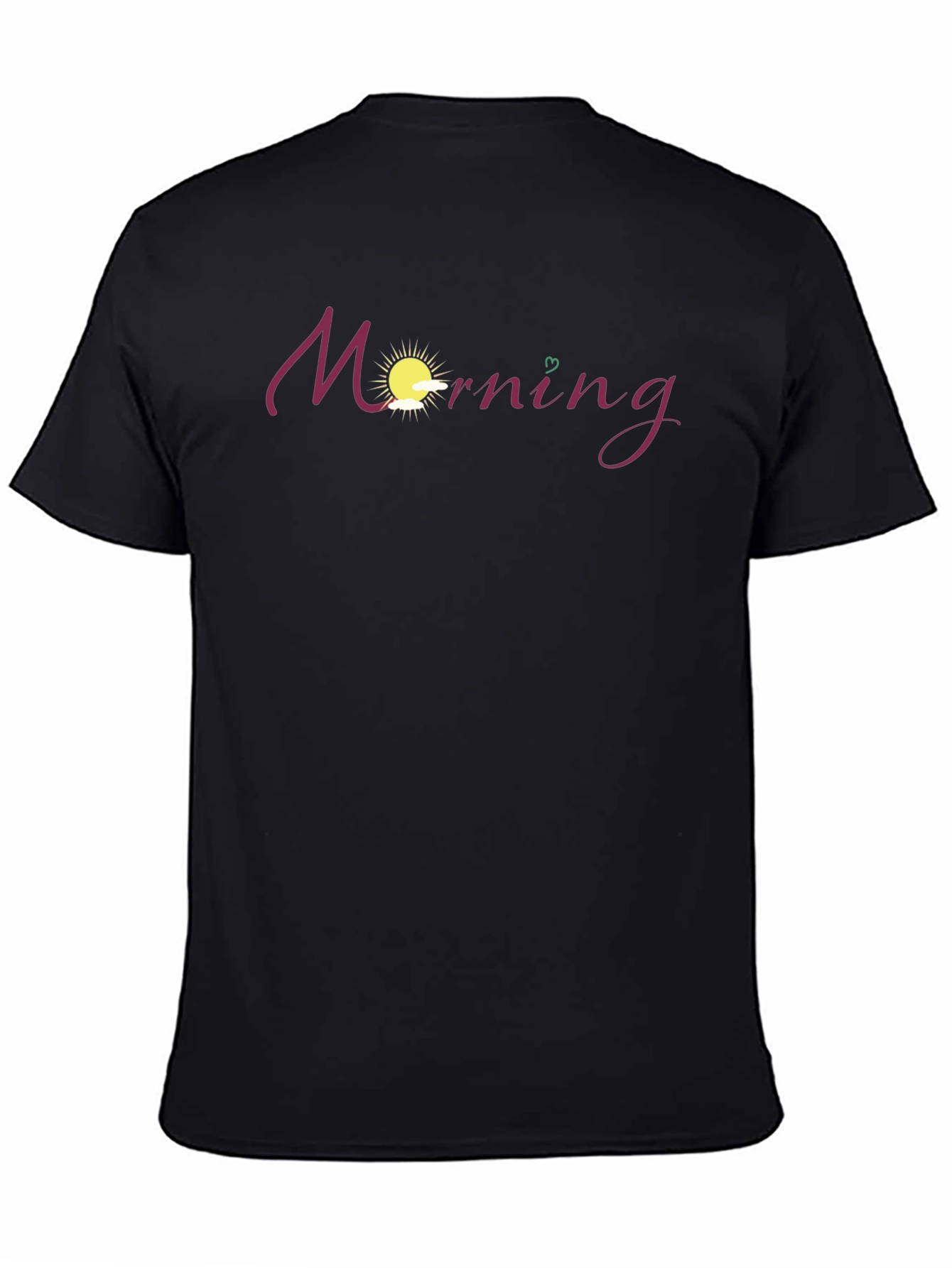 Black Morning Graphic Tee - Black Cotton Blend Shirt view 4