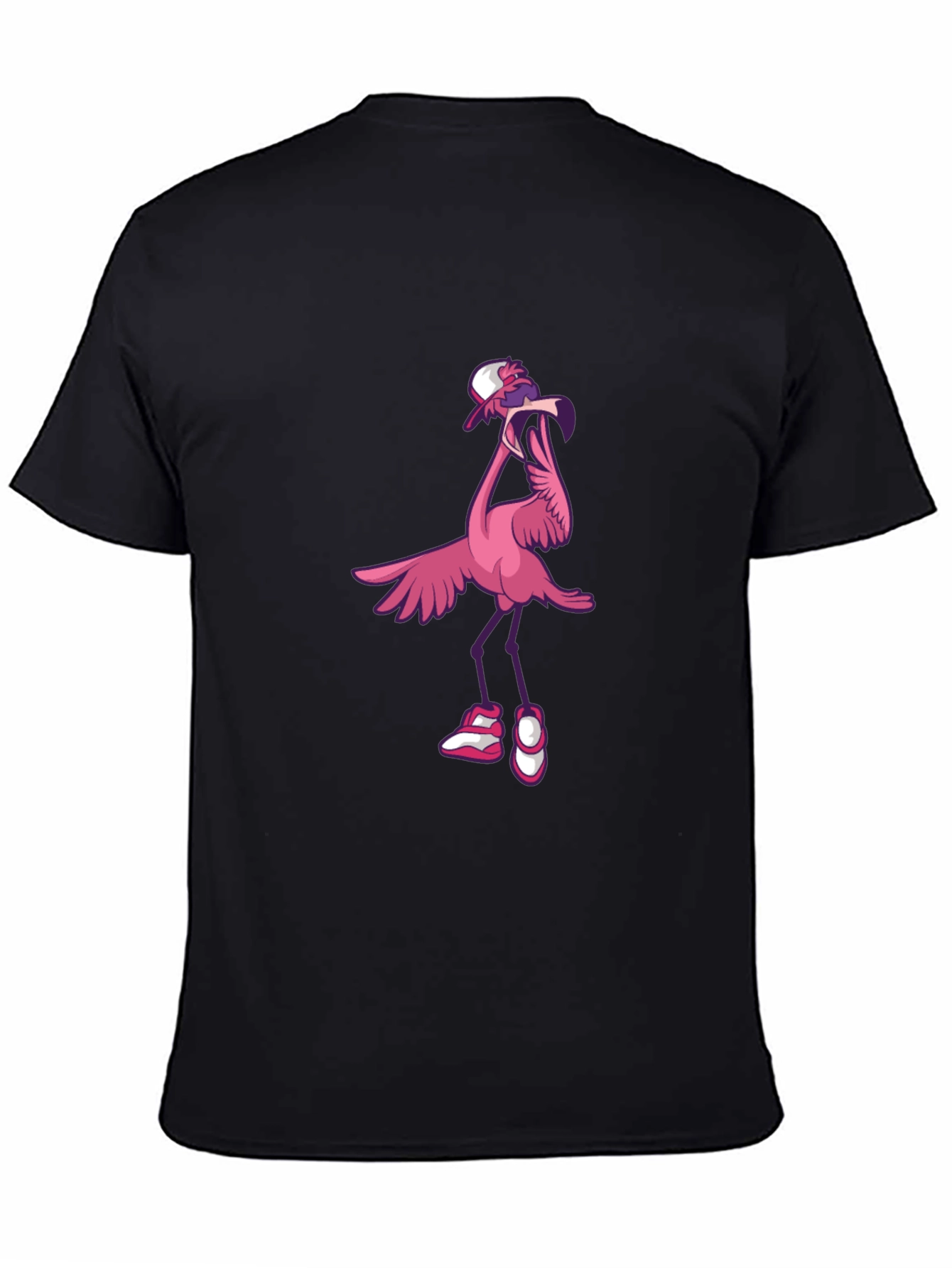 Black Funky Flamingo Graphic T-Shirt view 4