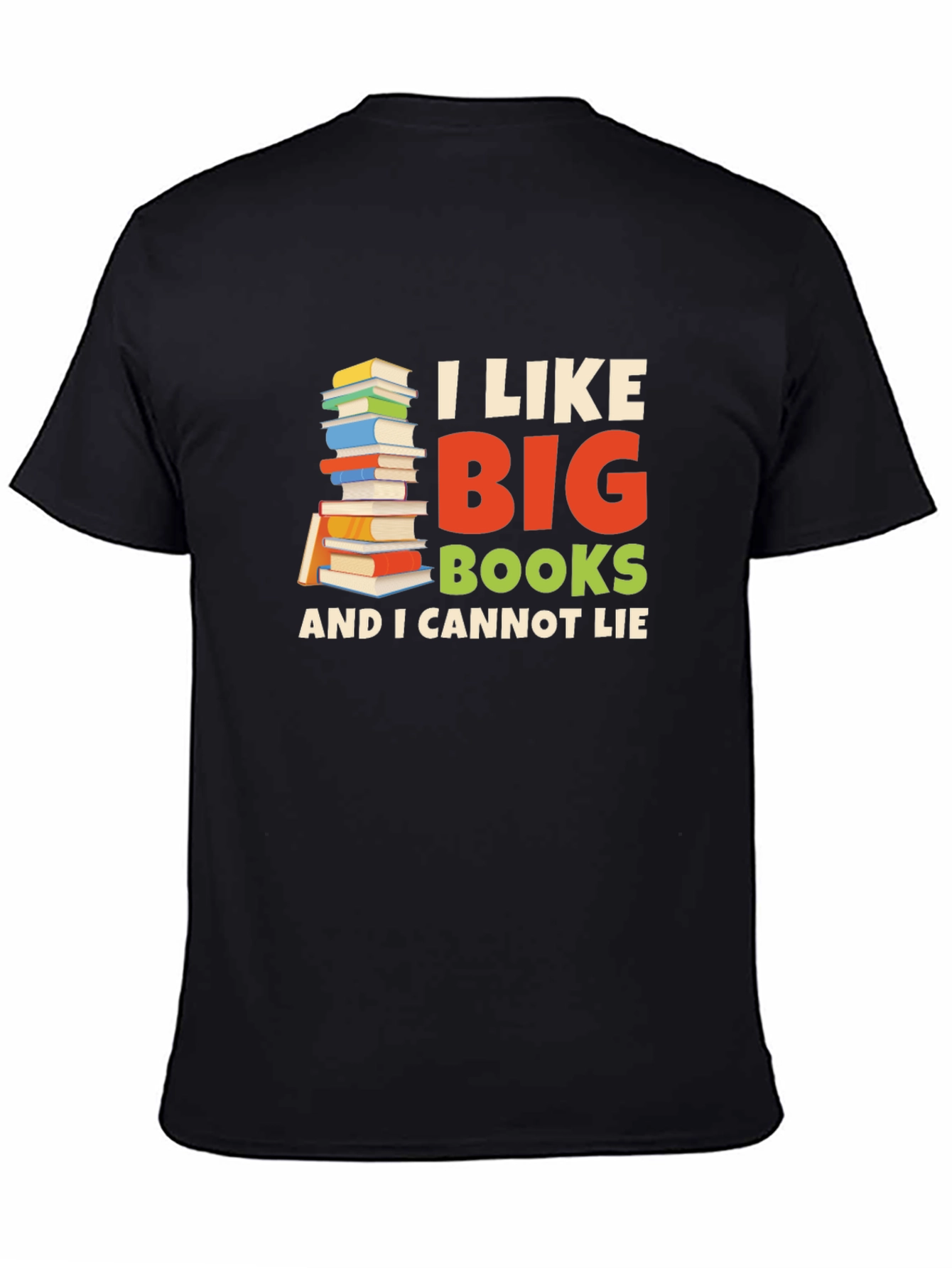 Black I Like Big Books T-Shirt - Novelty Reader Tee view 4