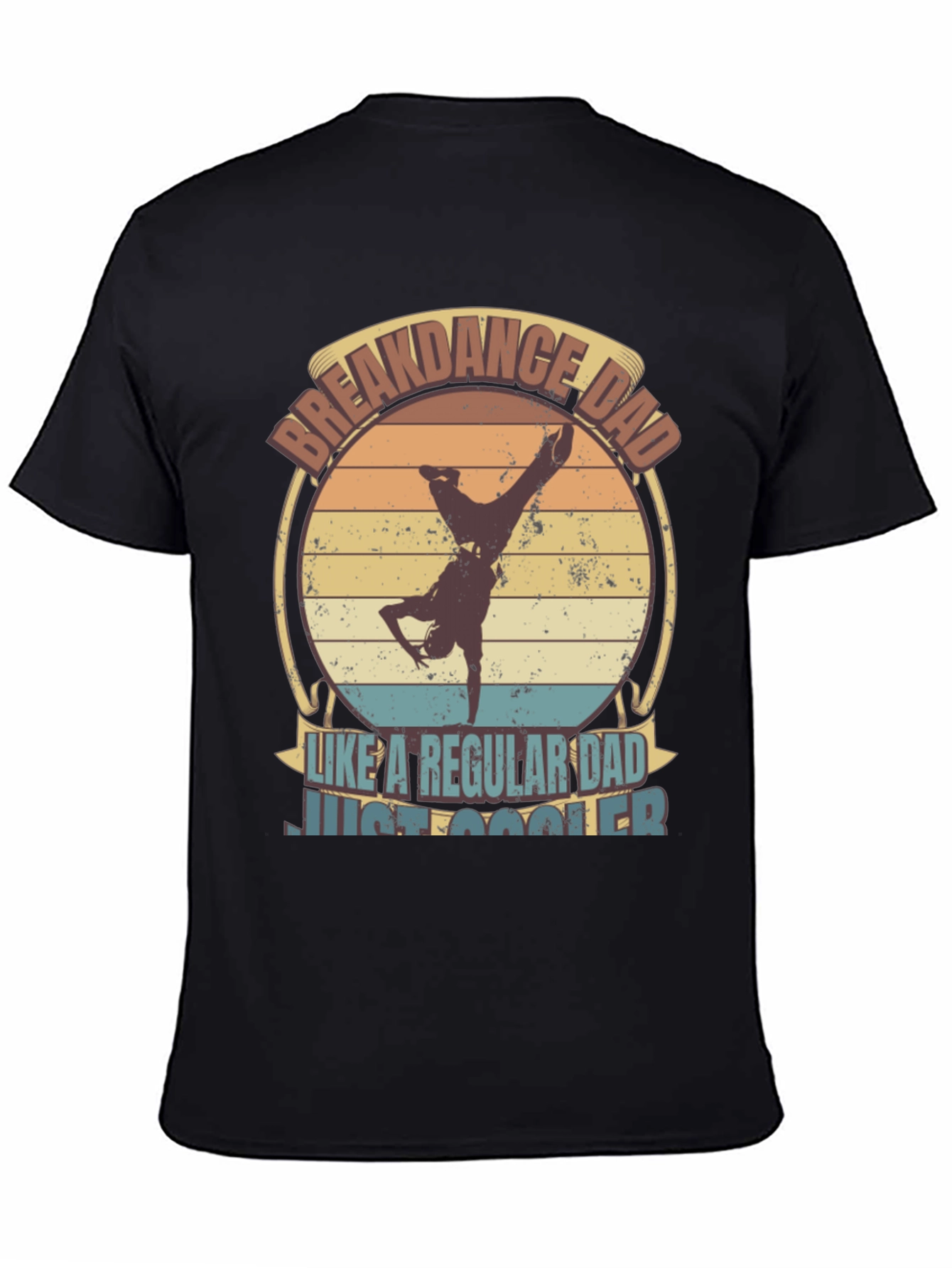 Black Breakdance Dad T-Shirt - Cool Father's Day Tee view 4
