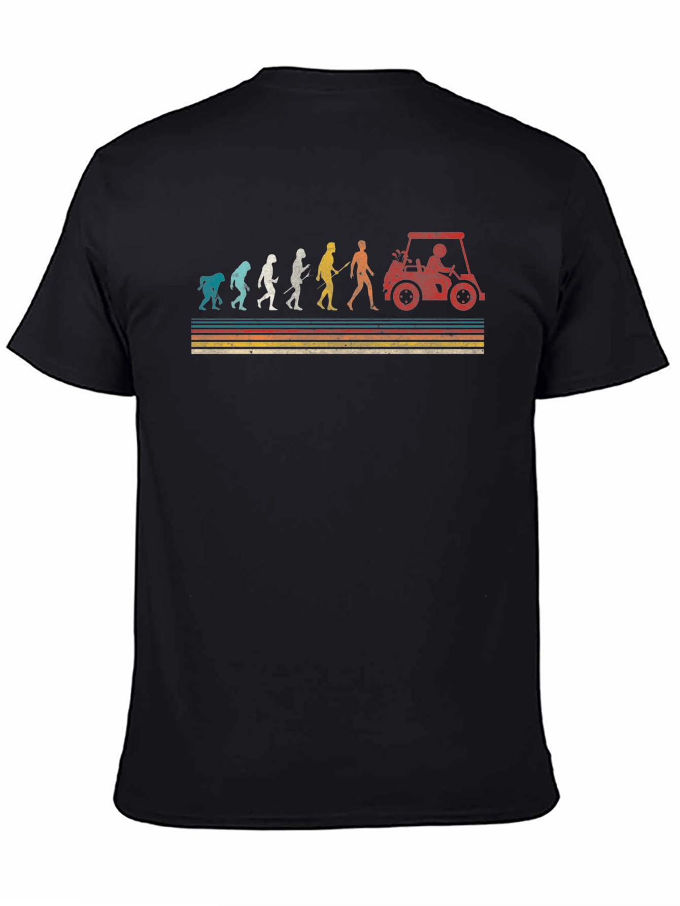 Black Golf Evolution T-Shirt - Humorous Golfer Tee view 4
