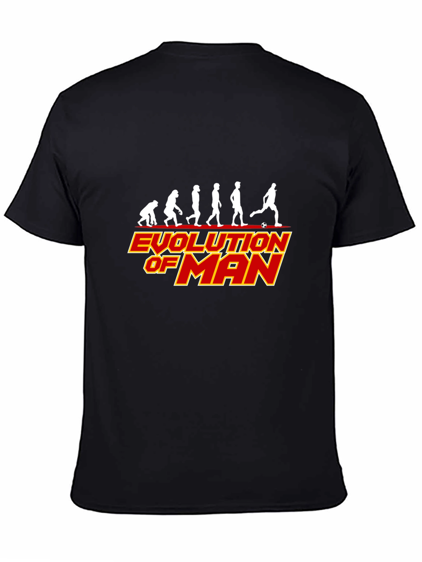 Black Evolution of Man Soccer Black T-Shirt view 4
