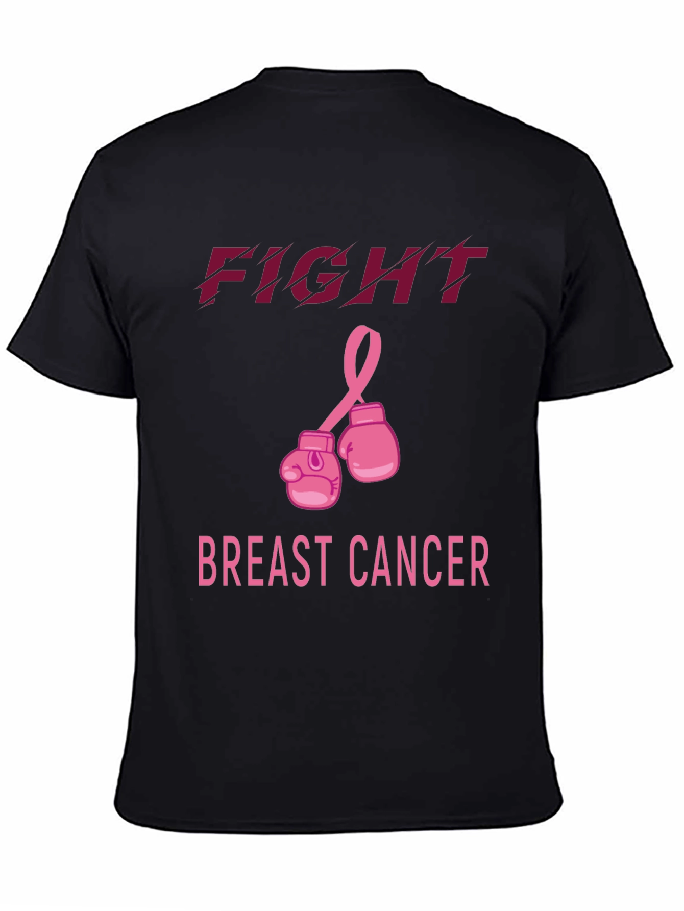 Black Fight Breast Cancer T-Shirt view 4
