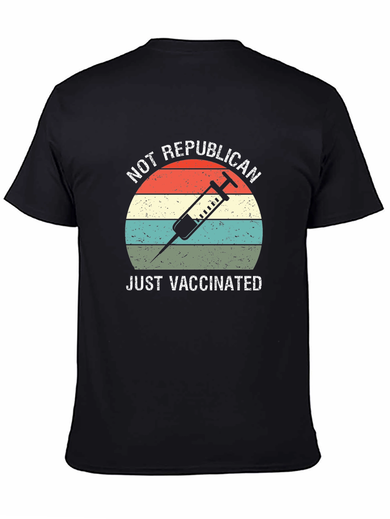 Black Not Republican, Just Vaccinated T-Shirt view 4