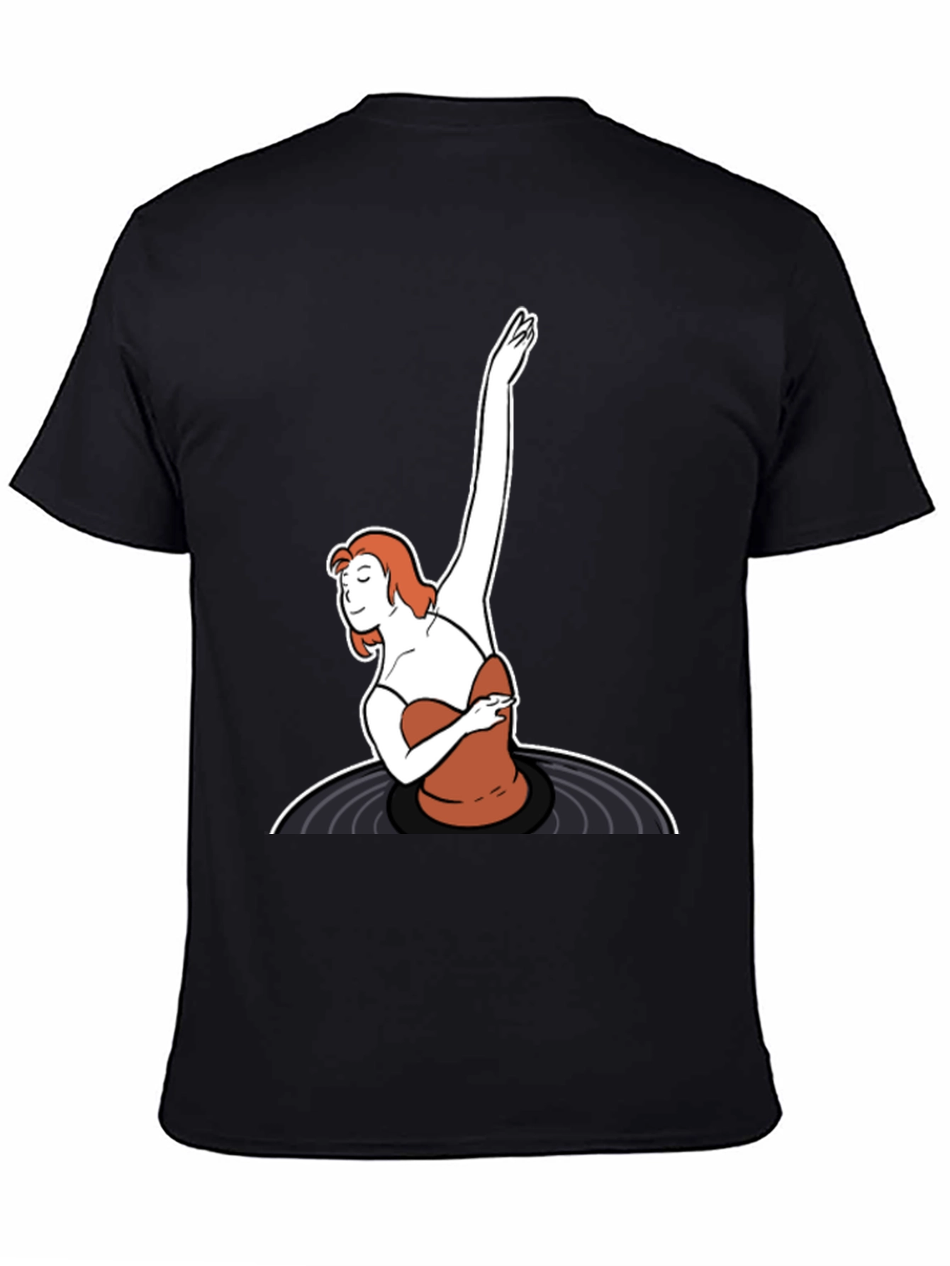 Black Retro Vinyl Dancer Graphic Tee - Black view 4