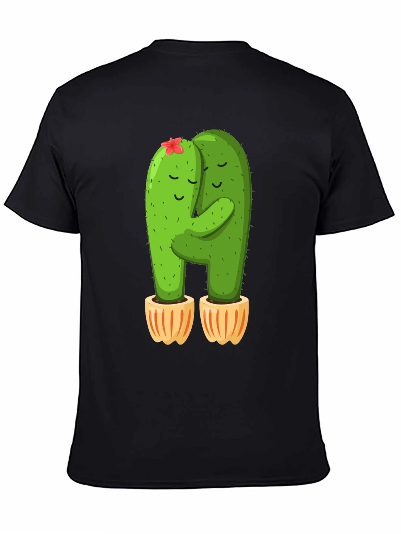 Black Cactus Hug T-Shirt - Cute and Comfy! view 4