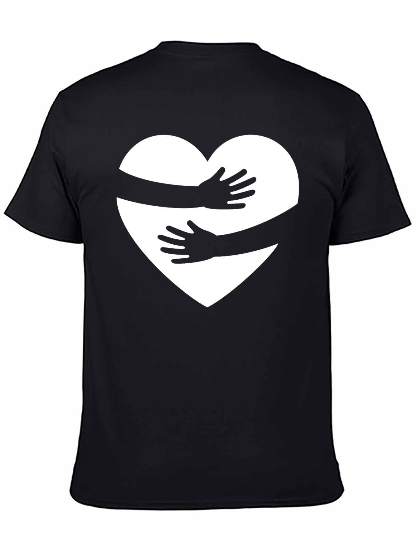 Black Heart Hug Graphic Tee - Black Casual Shirt view 4