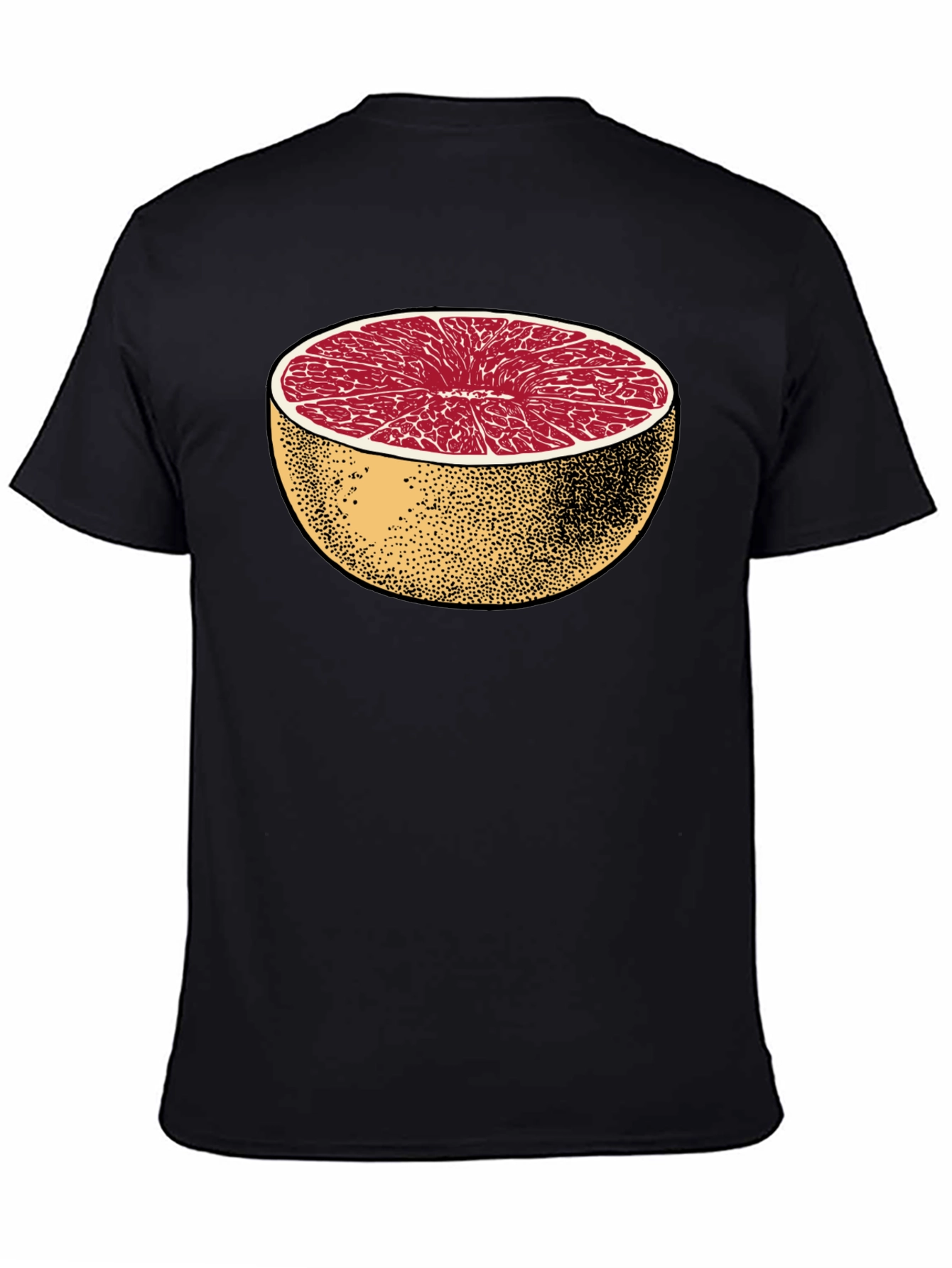 Black Half Grapefruit Graphic Tee - Stylish Fruit Design Shirt view 4