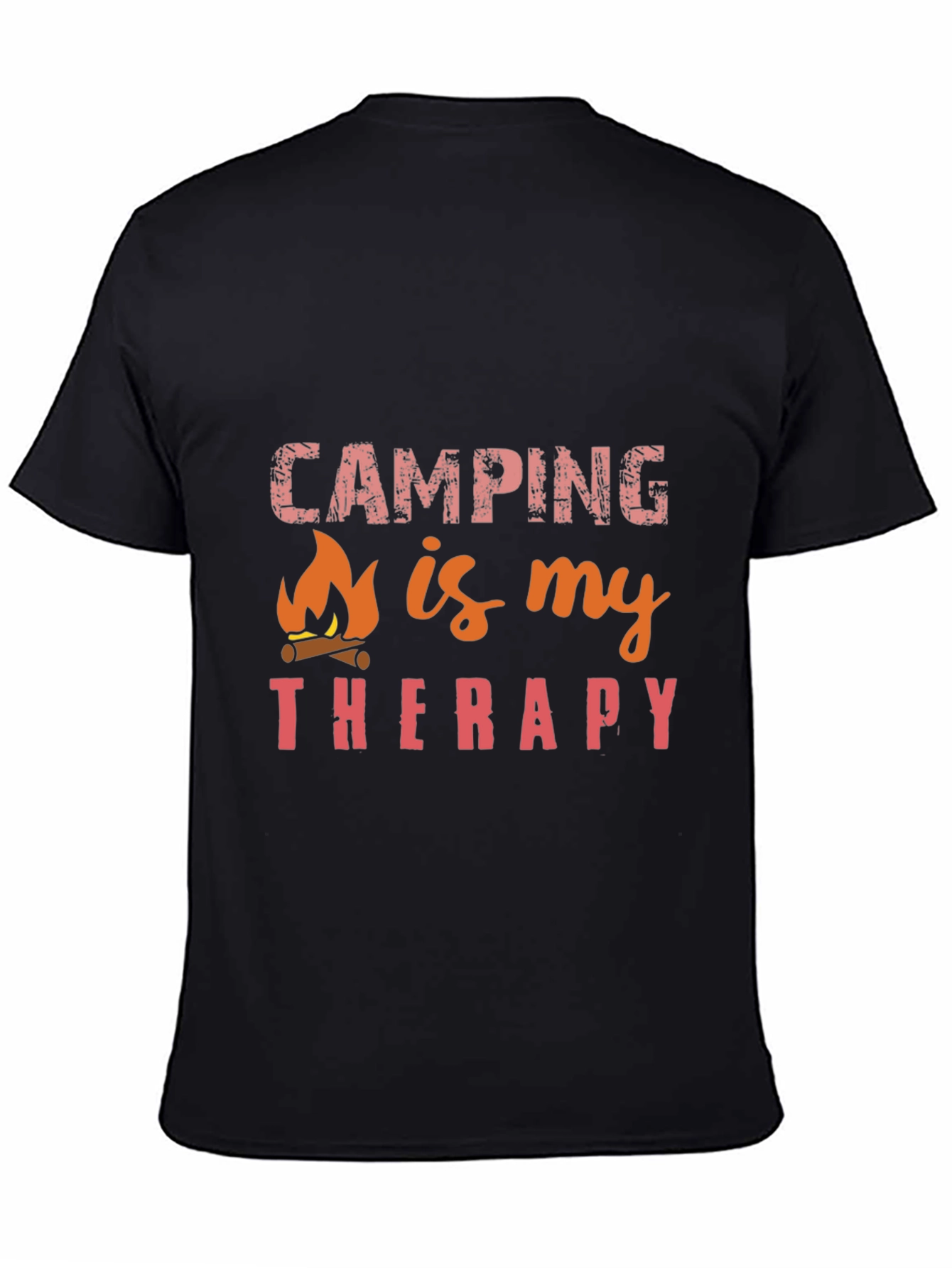 Black Camping is My Therapy Black T-Shirt view 4