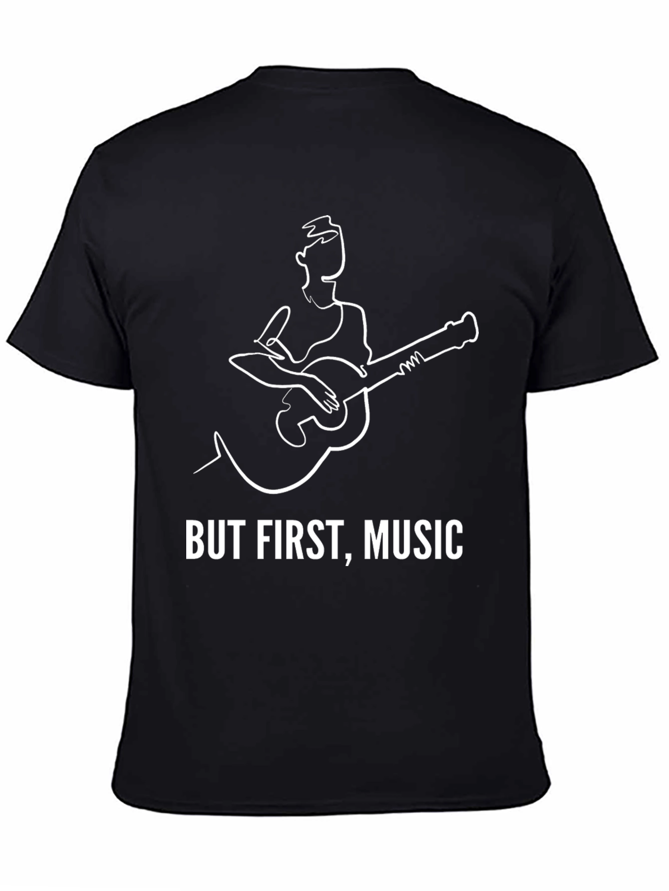 Black But First, Music T-Shirt - Guitar Player Graphic Tee view 4
