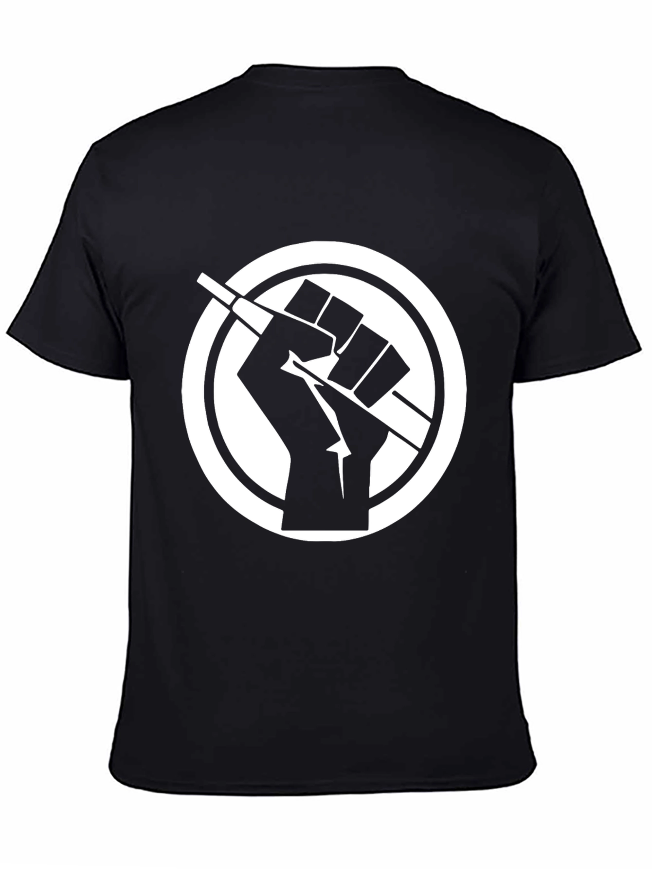 Black Symbolic Graphic Tee - Fist Breaking Stick view 4