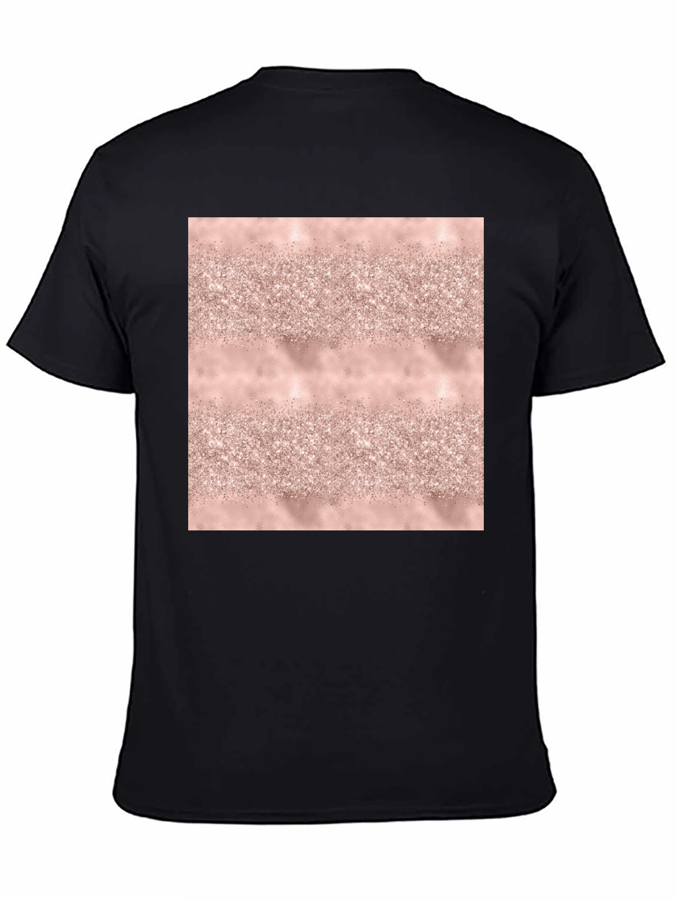 Black Glitter Texture Tee - Stylish Black T-Shirt view 4