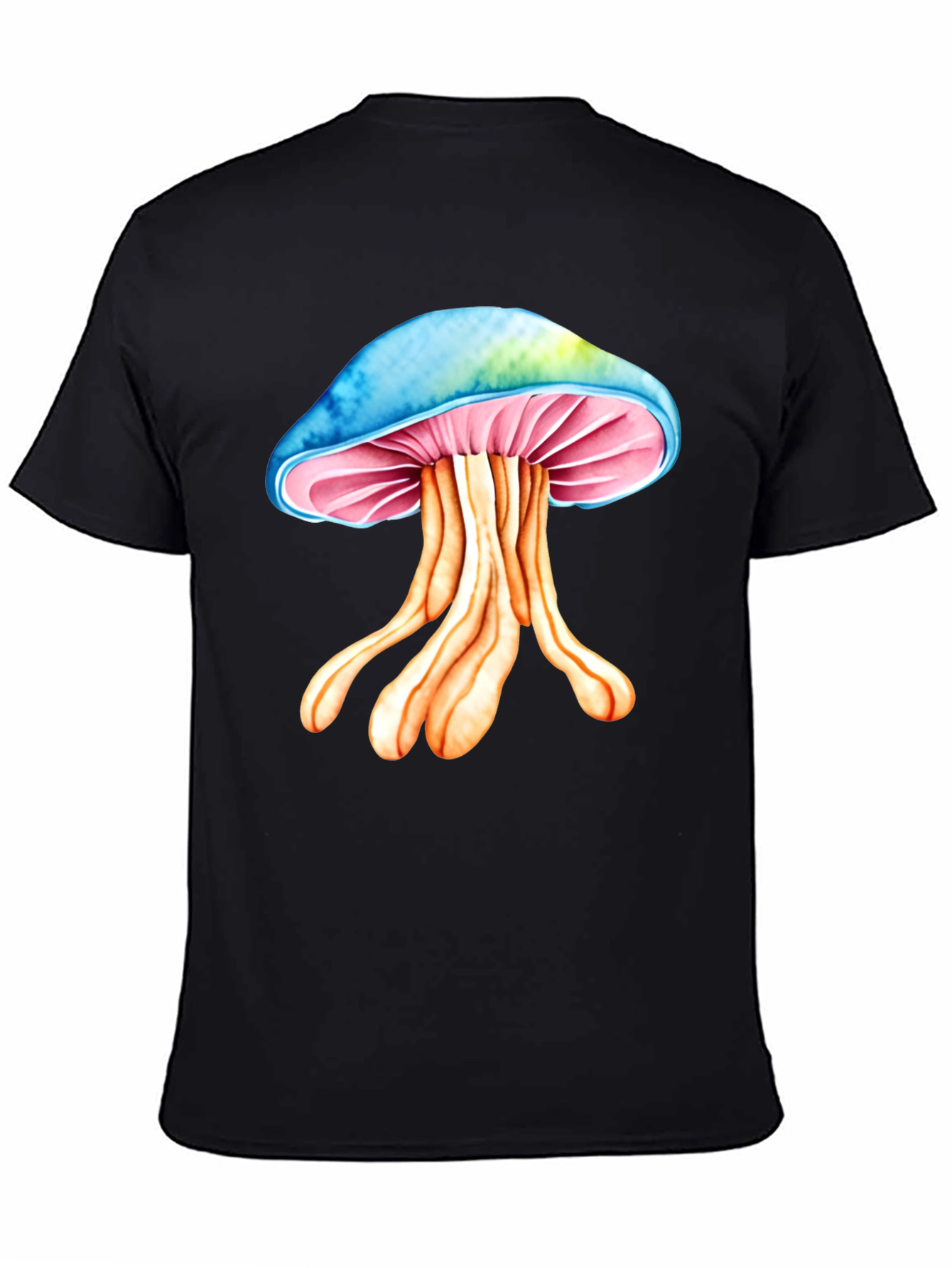 Black Psychedelic Mushroom Graphic Tee - Unique Design! view 4