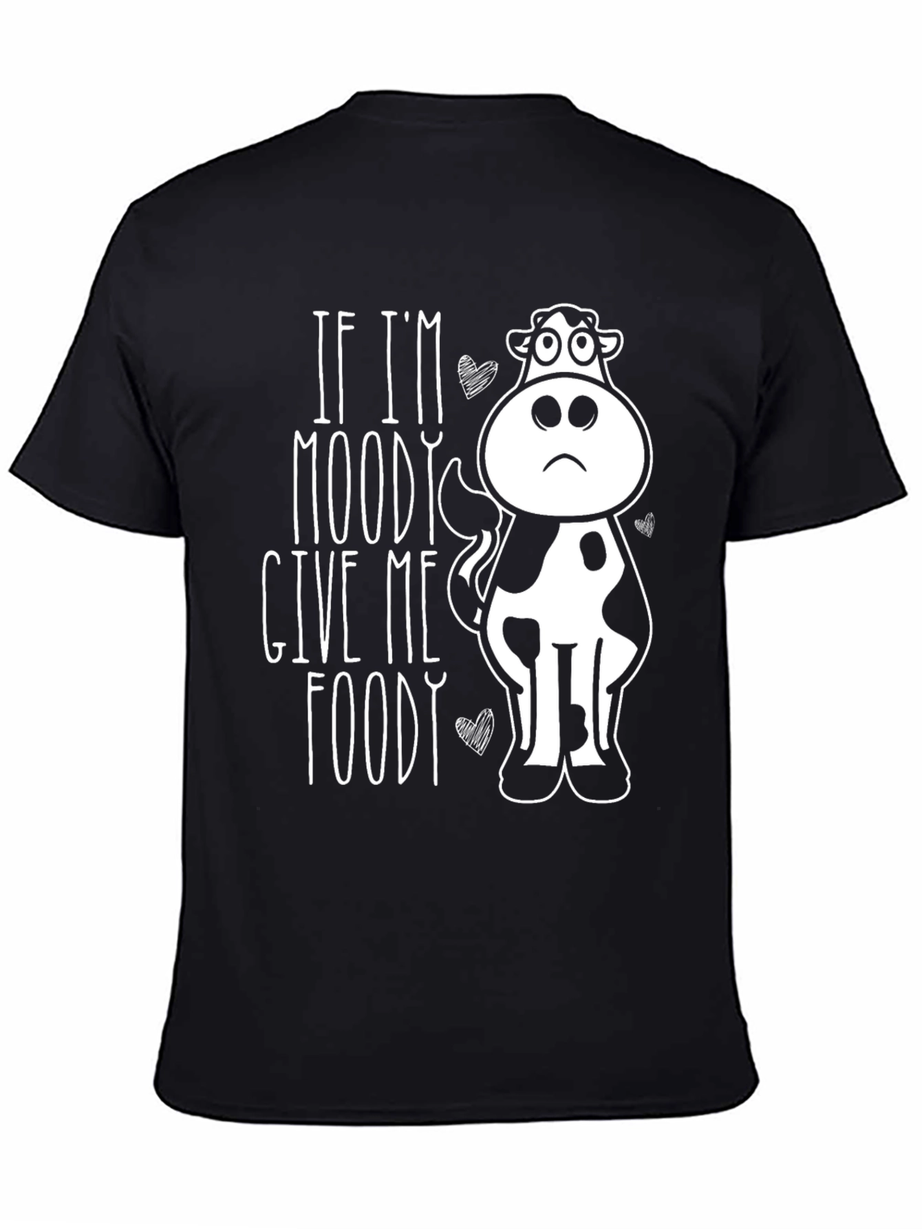 Black Moody Cow Graphic Tee -  Funny Foodie T-Shirt view 4