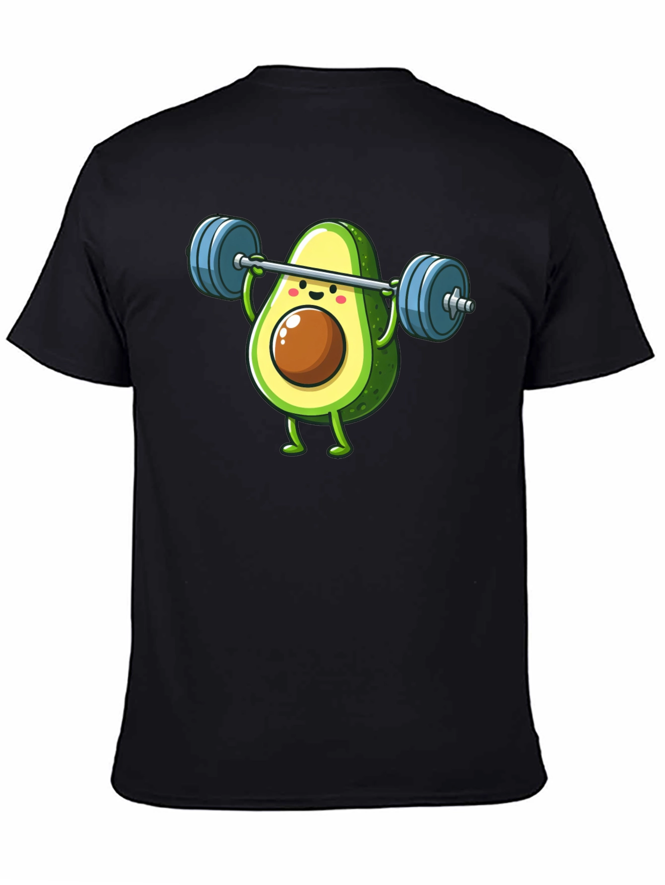 Black Avocado Lifting Barbell Funny Workout T-Shirt view 4
