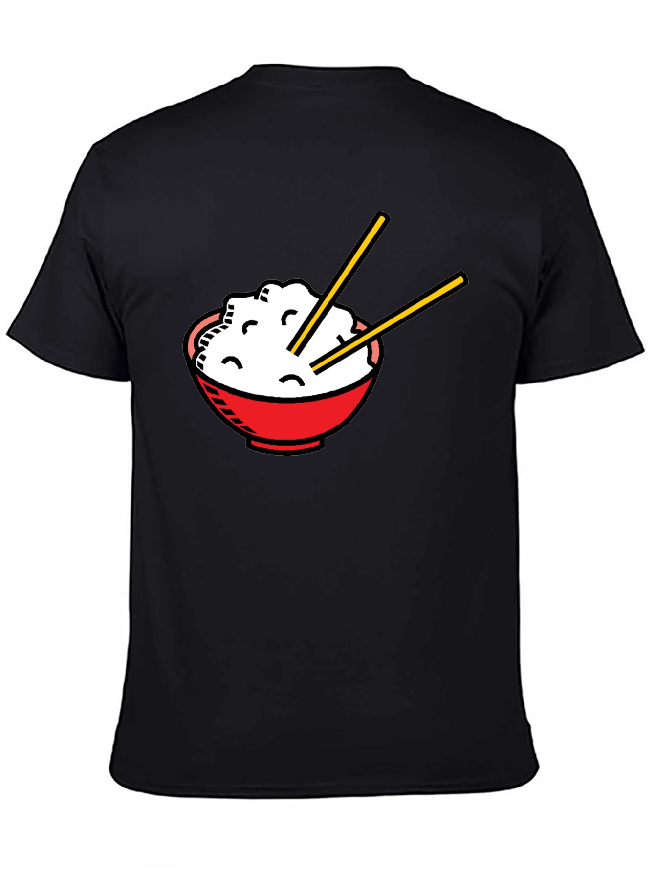 Black Rice Bowl Graphic T-Shirt - Unisex Asian Food Tee view 4