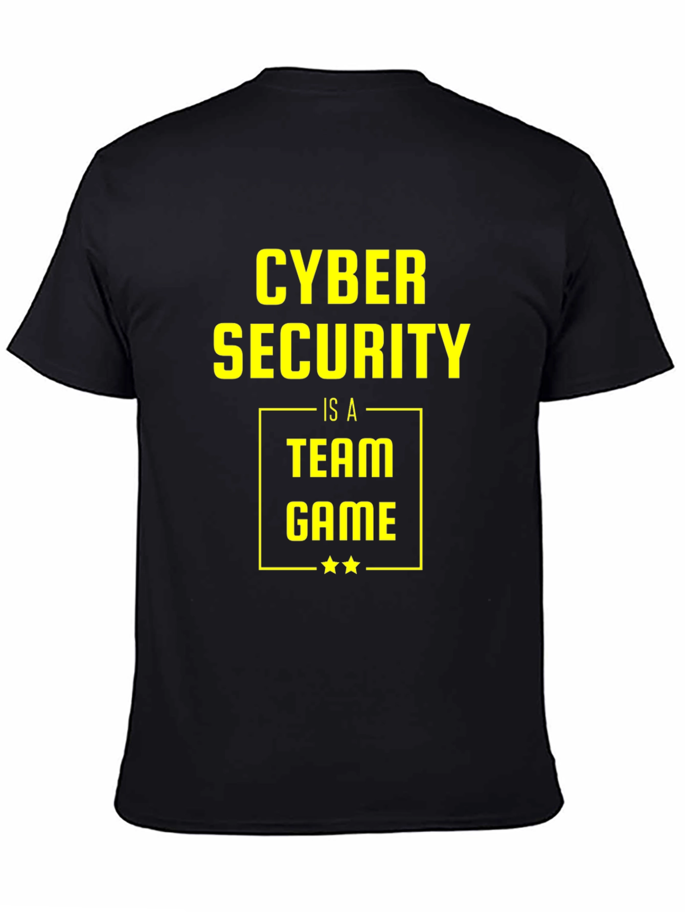 Black Cyber Security Team Game T-Shirt - Black view 4