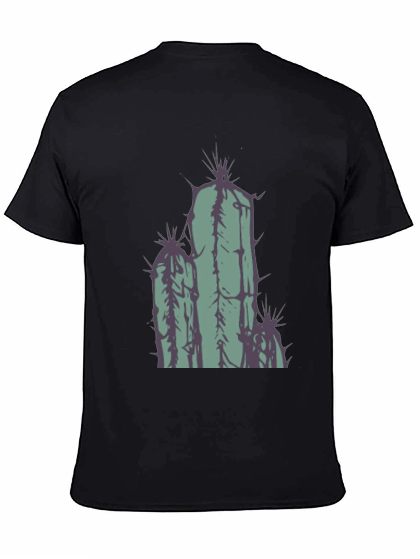 Black Cactus Graphic Tee - Black Cotton T-Shirt view 4