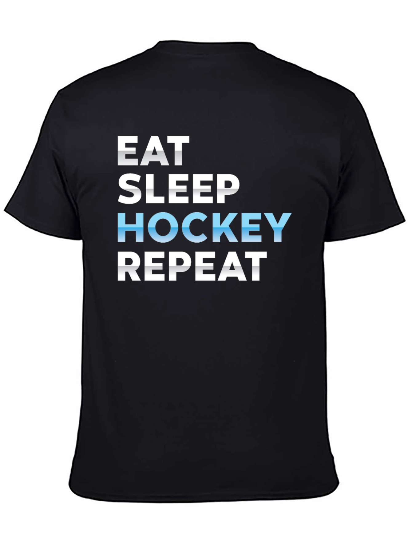 Eat Sleep Hockey Repeat Black T-Shirt - 4