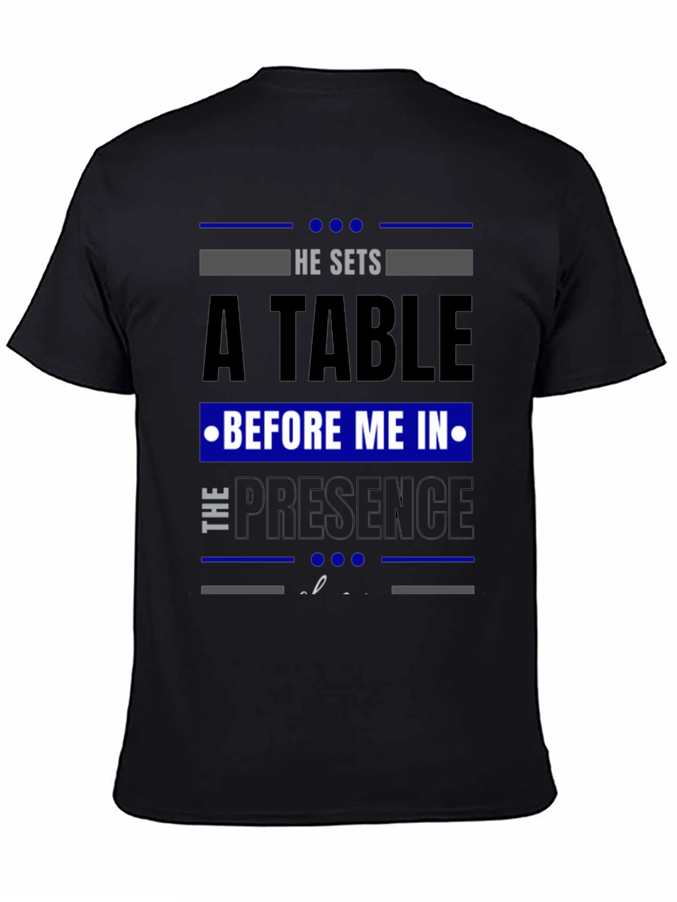 Black He Sets A Table Graphic Tee - Black Crew Neck view 4