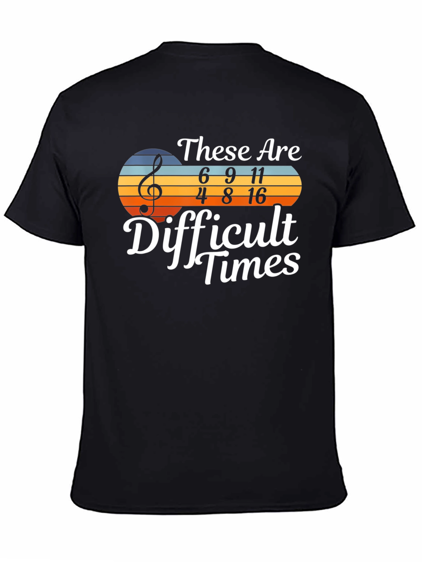 Black Difficult Times Music T-Shirt view 4