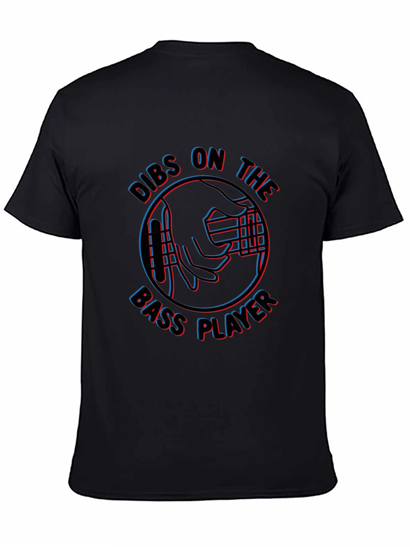 Black Dibs on the Bass Player Graphic T-Shirt view 4