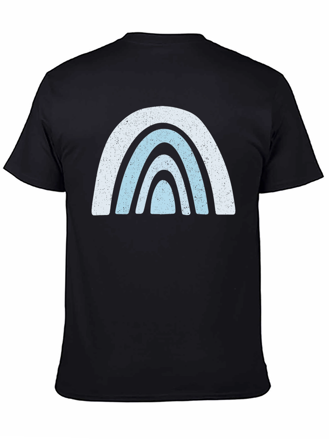 Black Retro Rainbow Graphic Tee - Black Cotton Comfort view 4