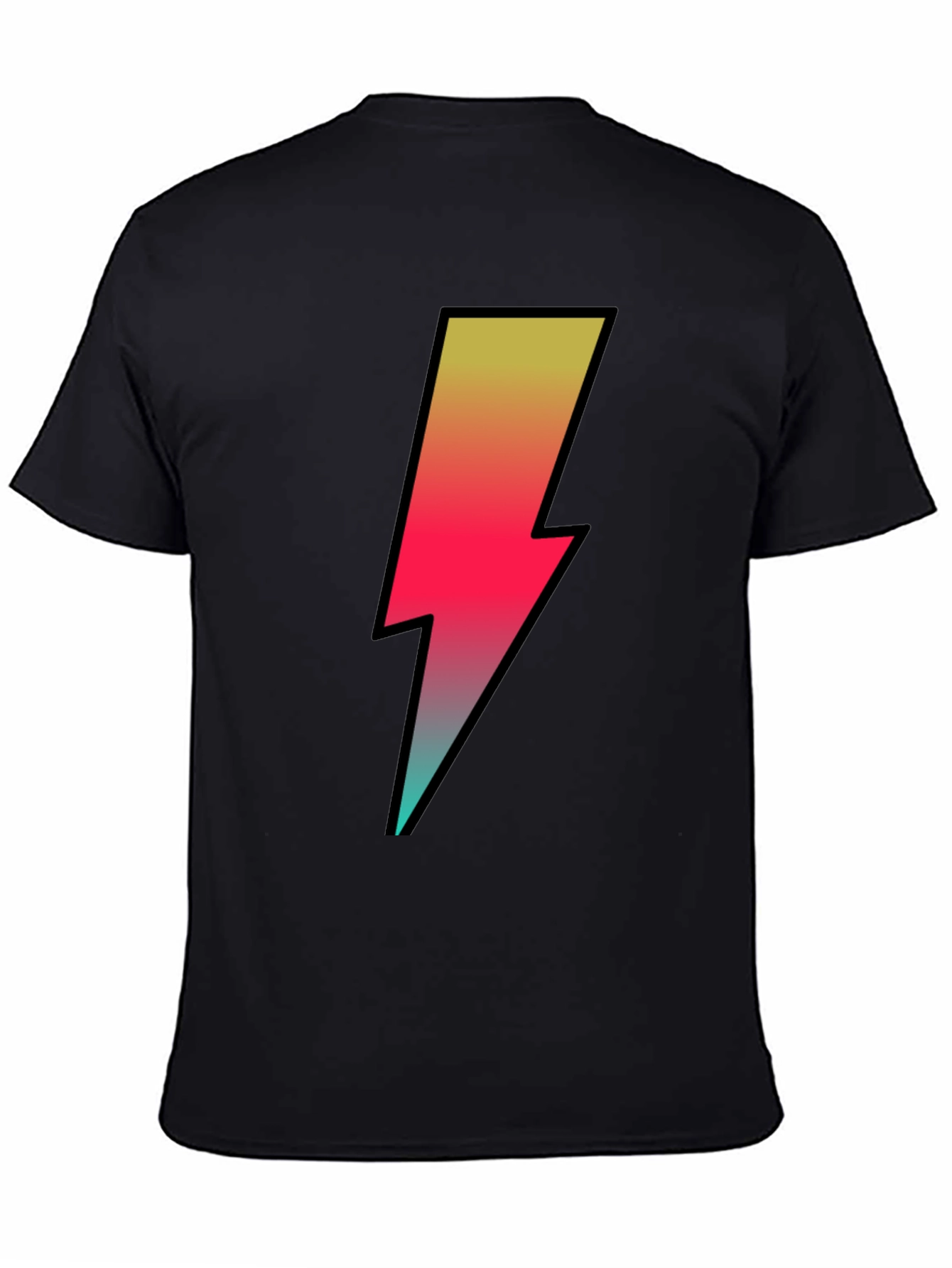 Black Lightning Bolt Graphic Tee - Black view 4