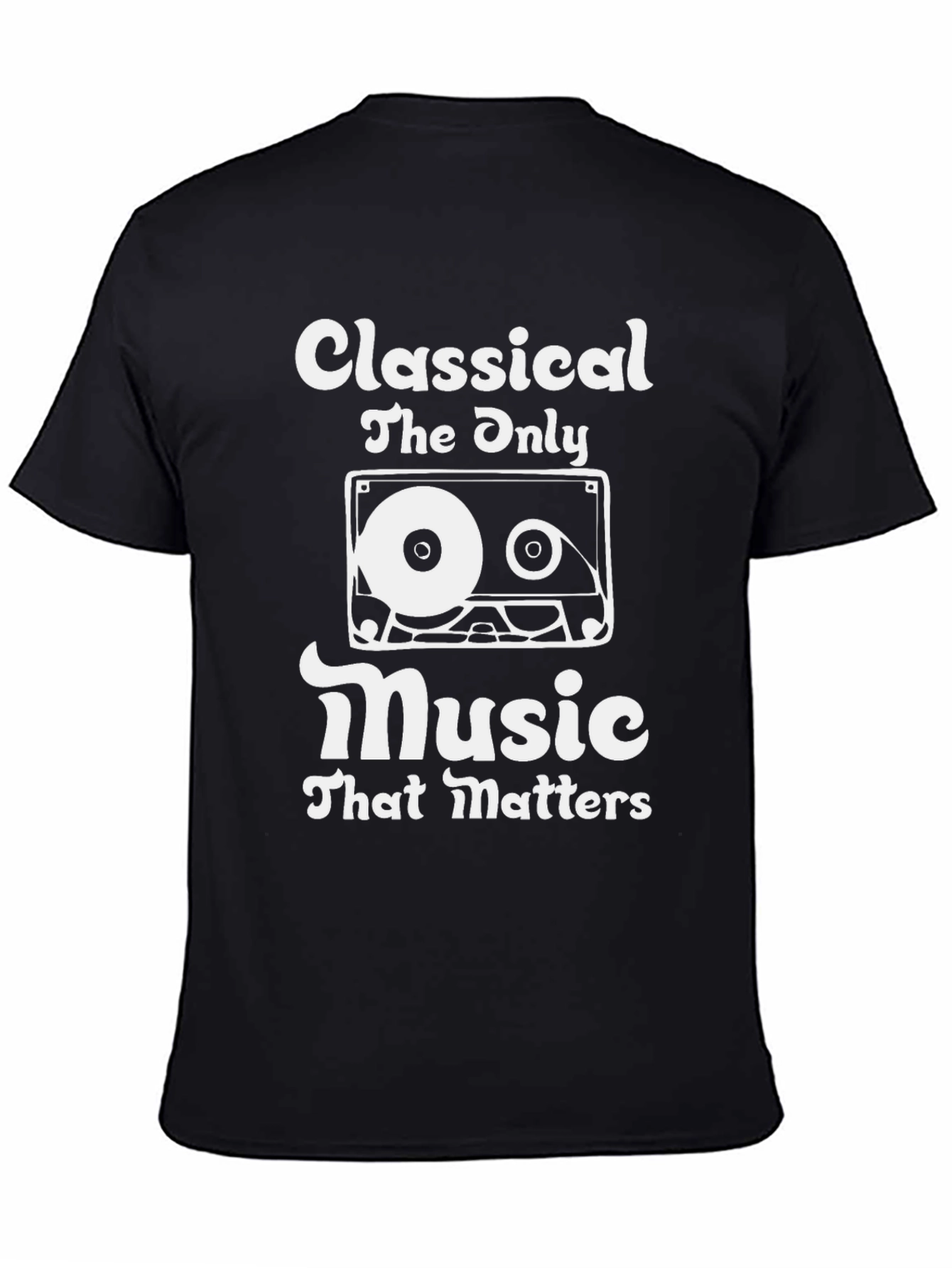 Black Classical Music T-Shirt - Retro Cassette Graphic Tee view 4