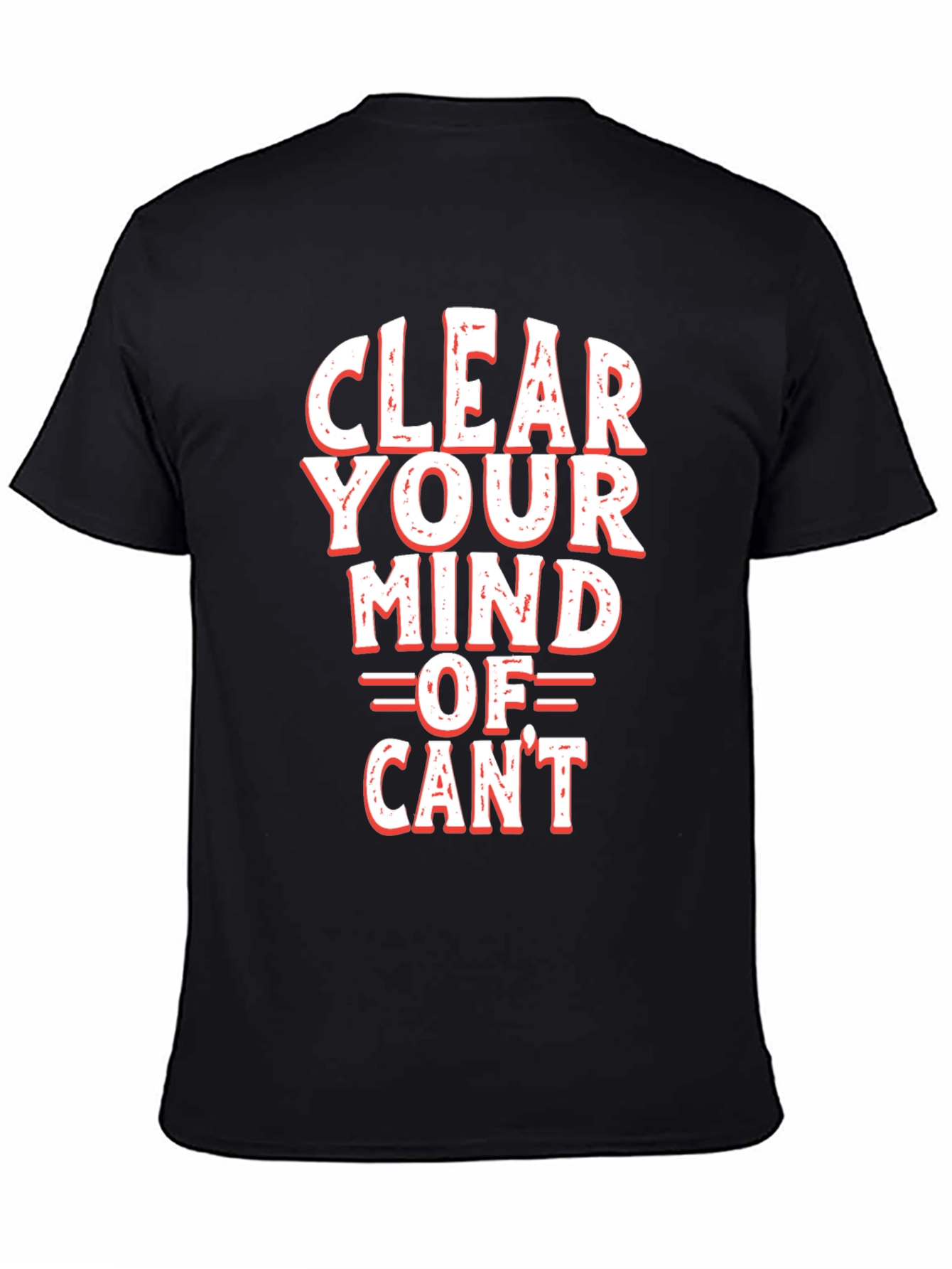 Black Motivational 'Clear Your Mind Of Can't' Graphic Tee view 4