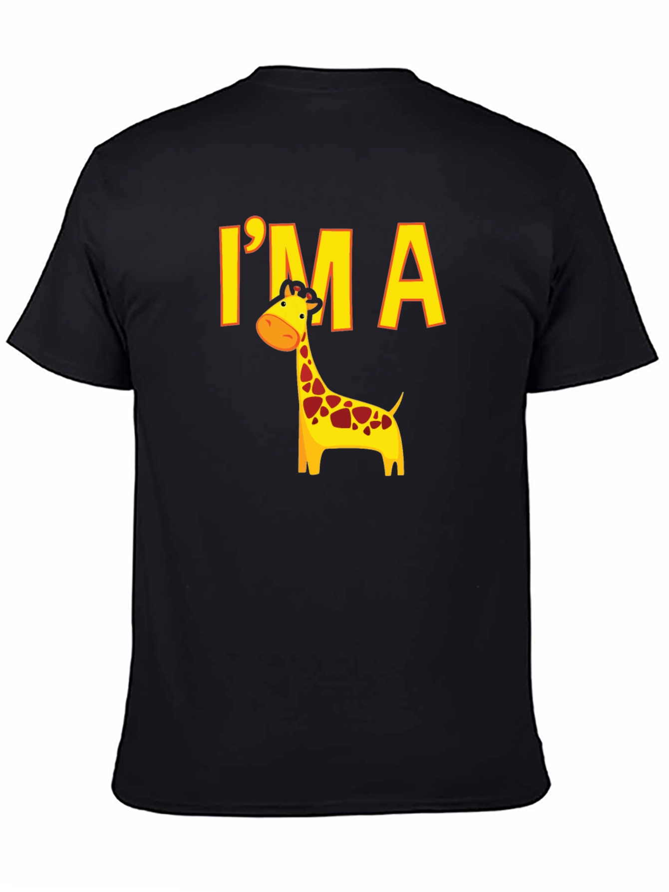 Black I'm a Giraffe Black T-Shirt view 4