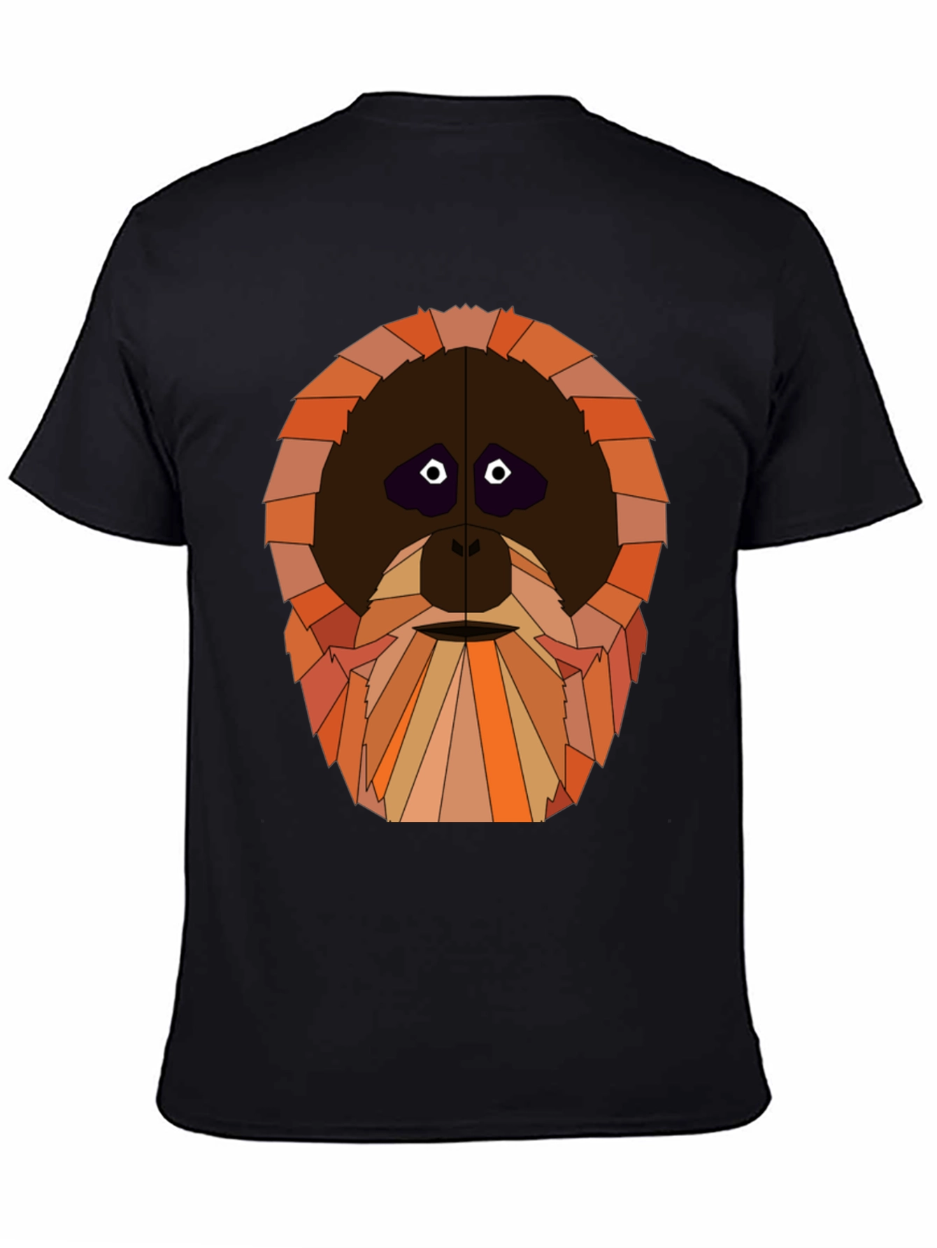Black Orangutan Face Graphic Tee - Unique Geometric Design view 4