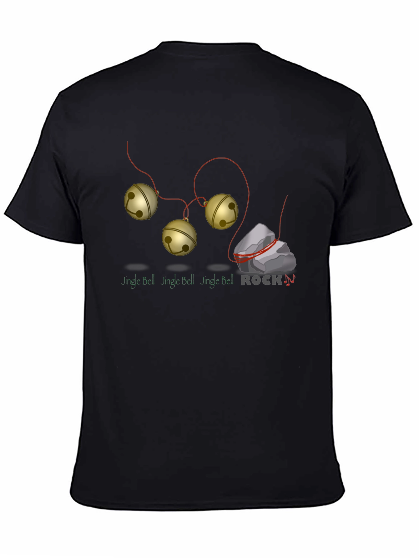 Black Jingle Bell Rock Graphic T-Shirt - Holiday Humor view 4