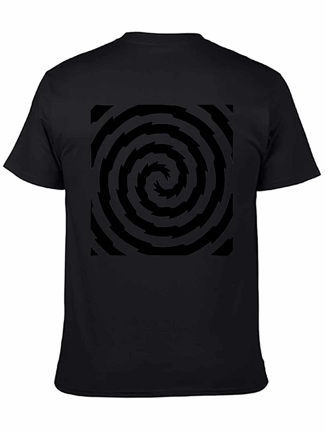 Black Hypnotic Swirl Black Graphic Tee view 4