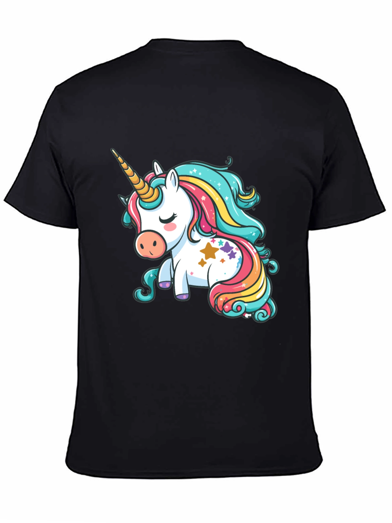 Black Unicorn Graphic Tee - Cute Cartoon Design view 4