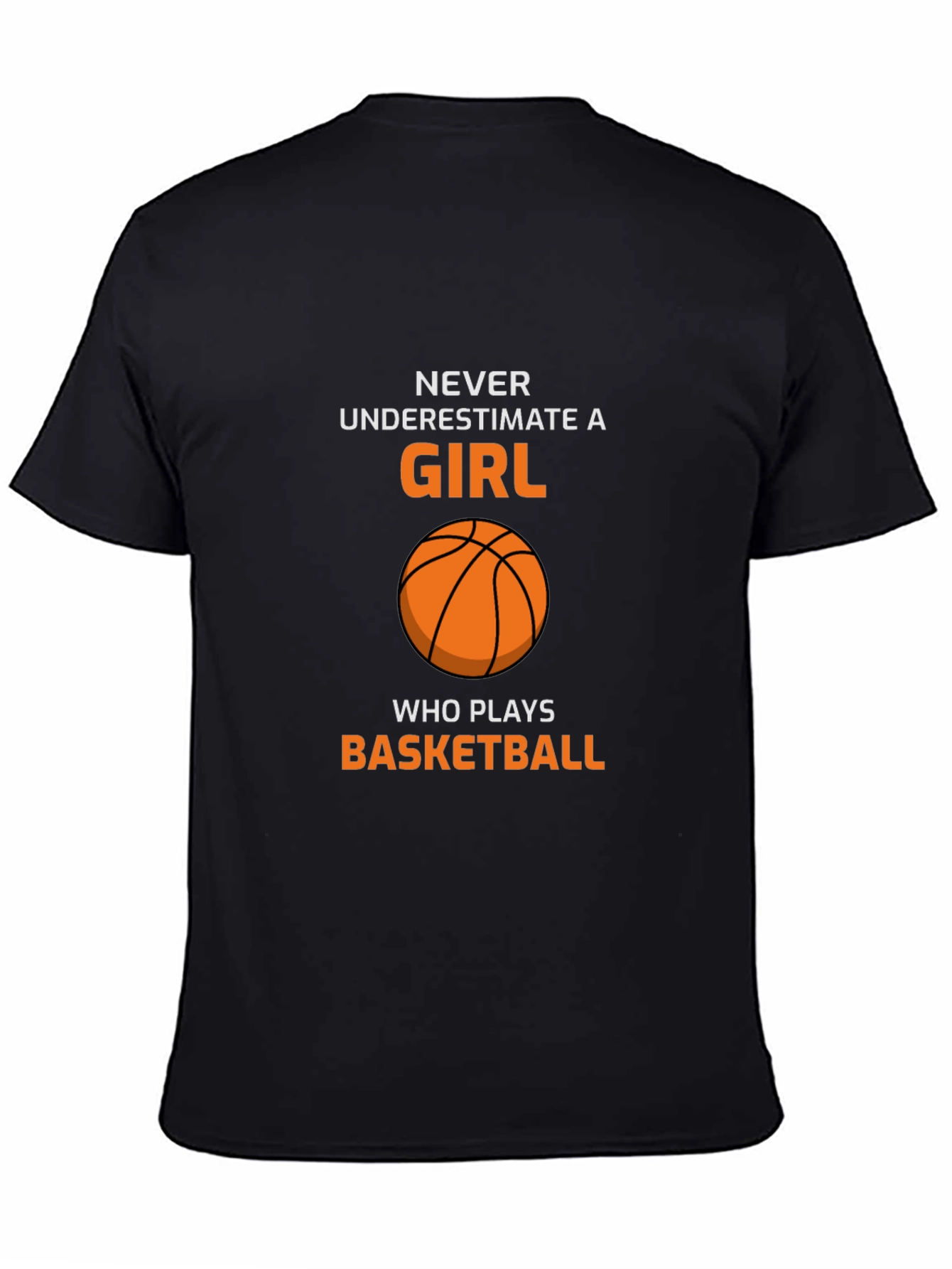 Black Basketball Girl T-Shirt - Never Underestimate view 4