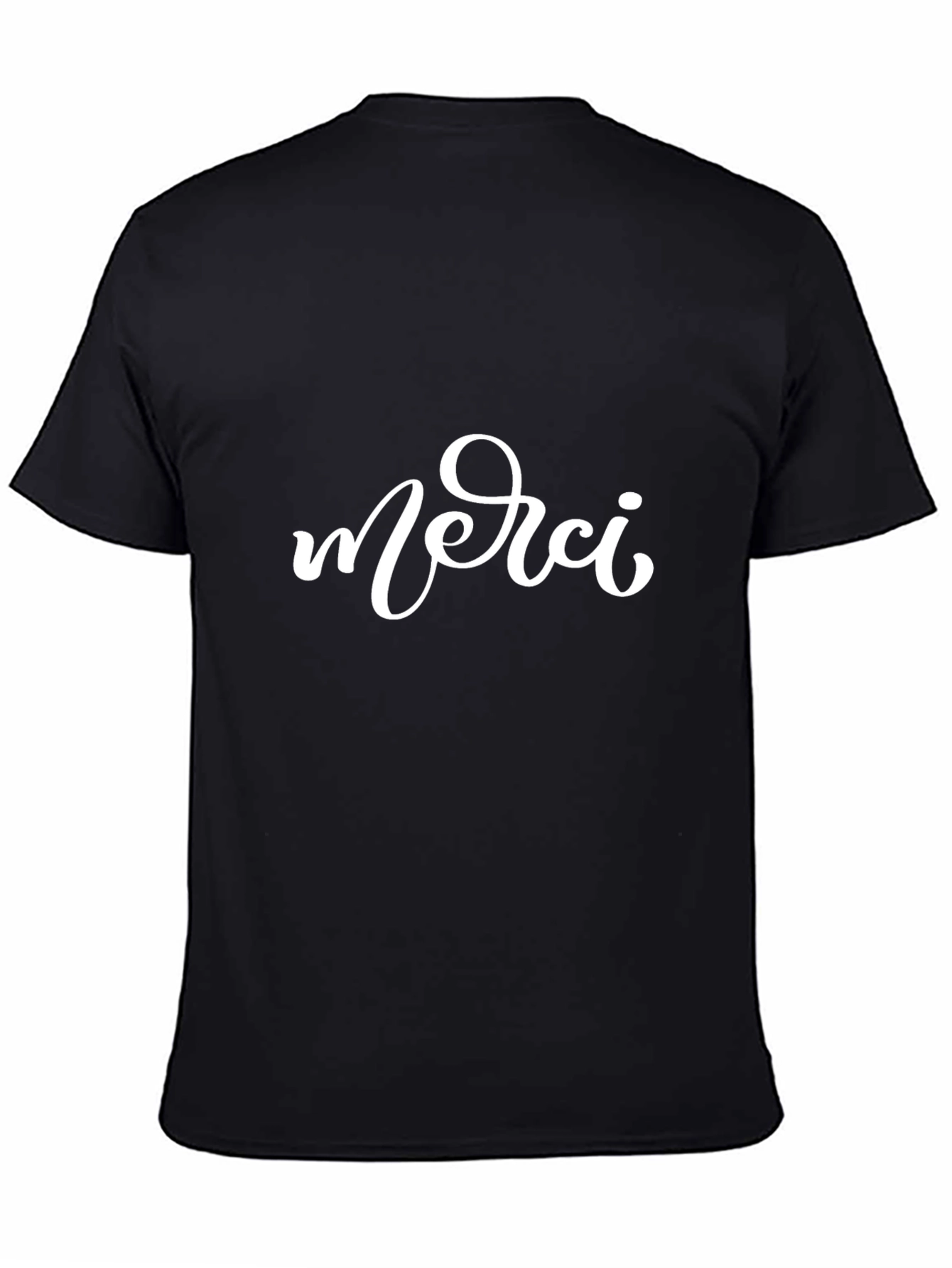 Black Merci Graphic Tee - Stylish Black T-Shirt view 4