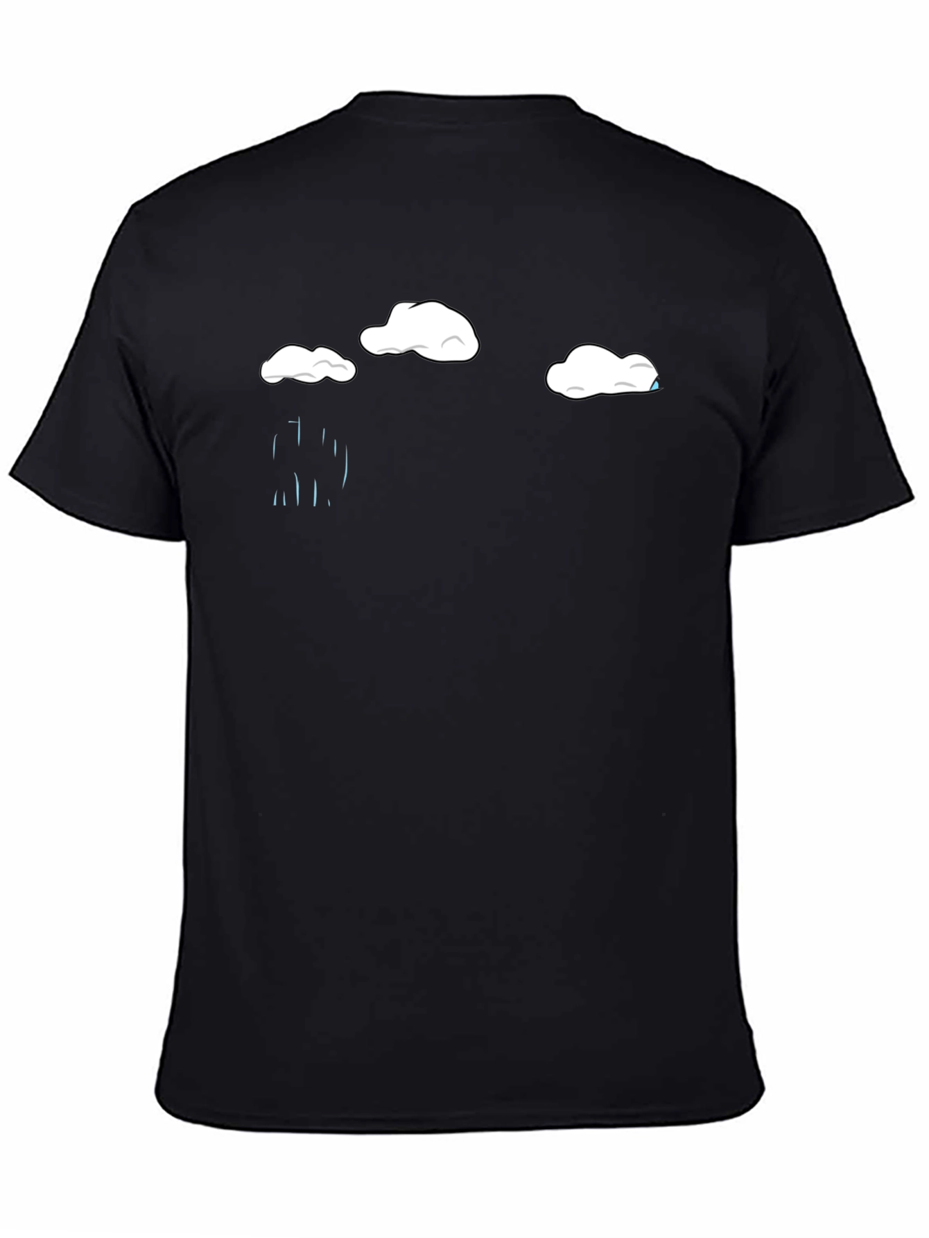 Black Rainy Day Cloud Graphic Tee - Black Cotton T-Shirt view 4