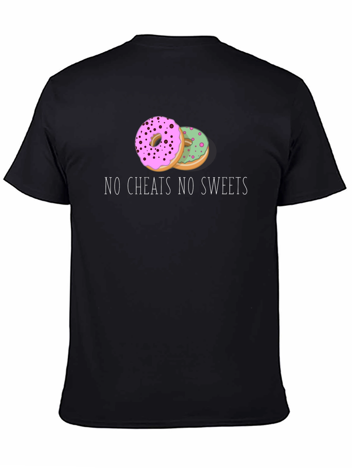 Black No Cheats No Sweets Donut Graphic Tee view 4